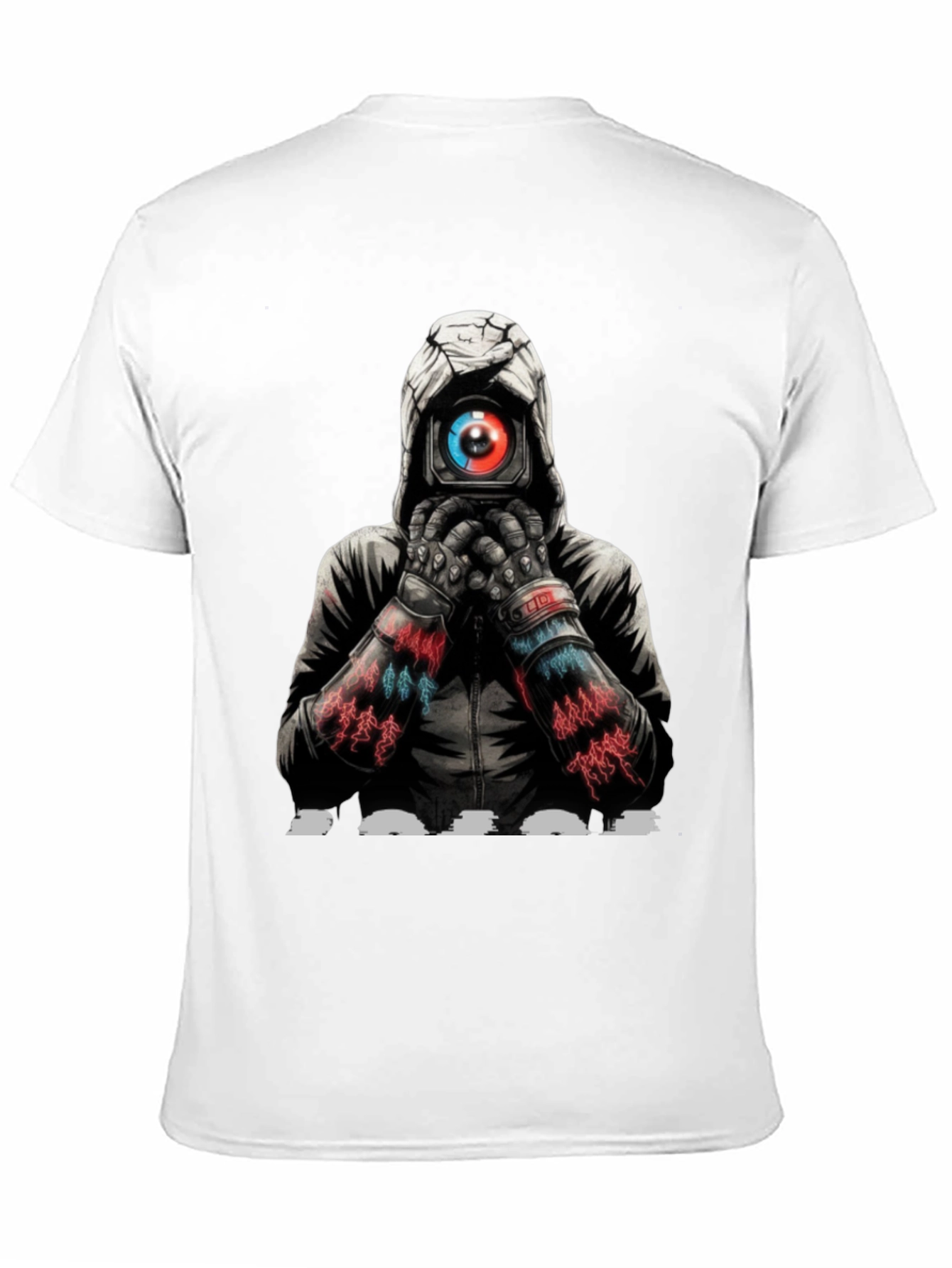 Cyberpunk Camera Eye Graphic Black T-Shirt