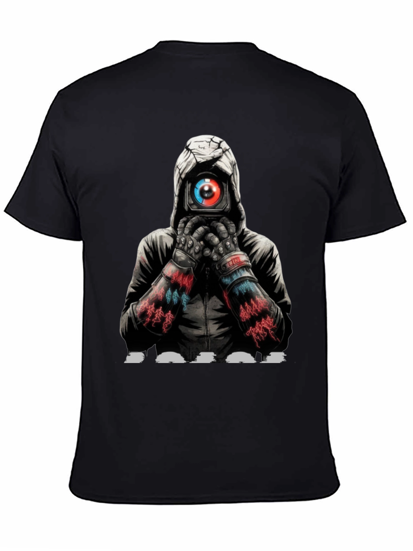Cyberpunk Camera Eye Graphic Black T-Shirt
