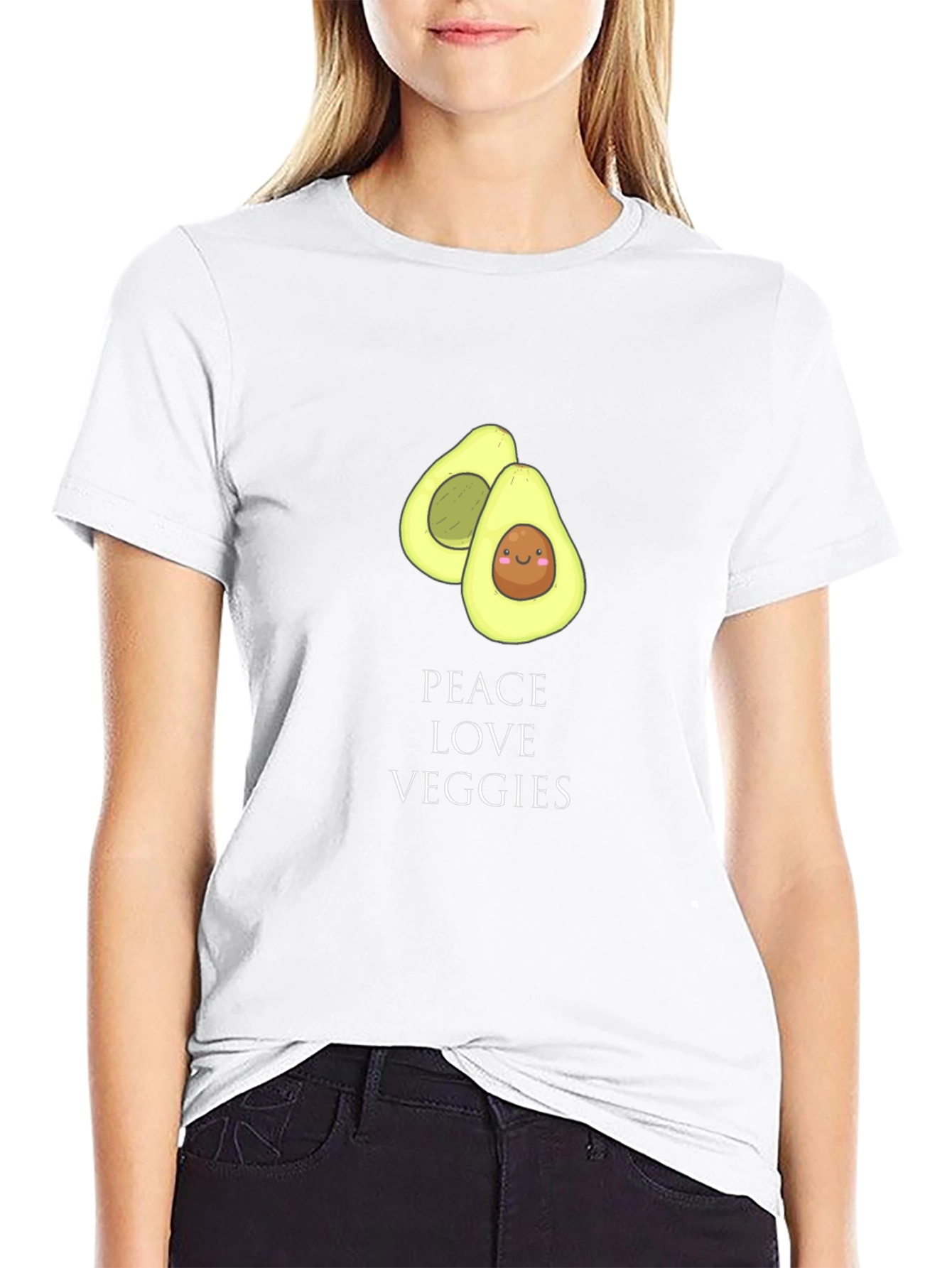 Peace Love Veggies Avocado T-Shirt
