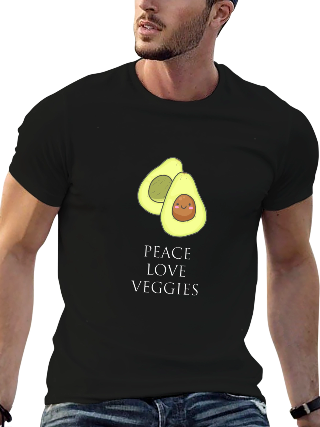 Peace Love Veggies Avocado T-Shirt