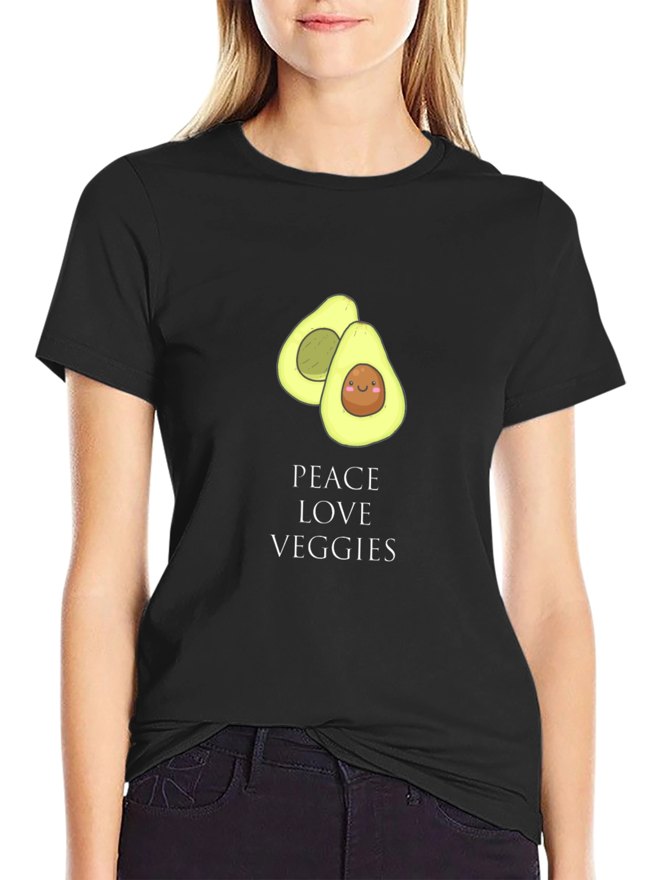 Peace Love Veggies Avocado T-Shirt