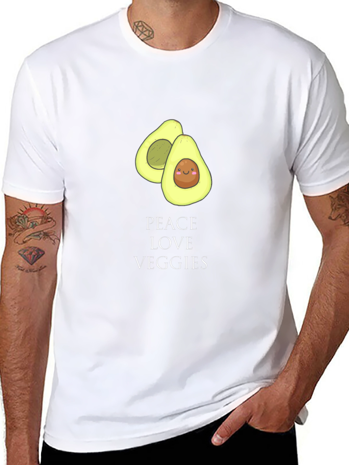 Peace Love Veggies Avocado T-Shirt