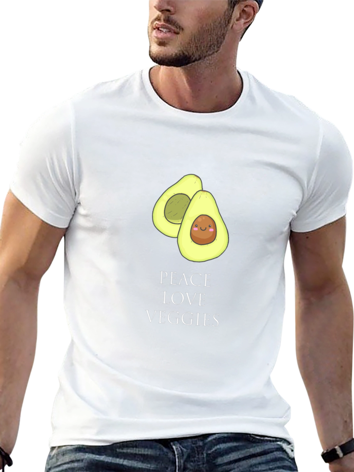 Peace Love Veggies Avocado T-Shirt