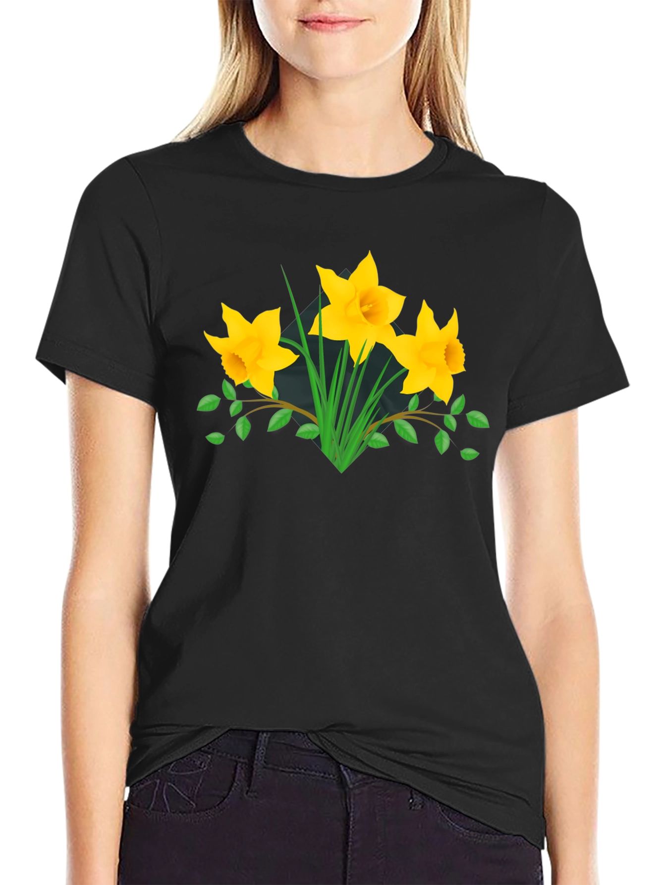 Floral Graphic Tee - Daffodil Design