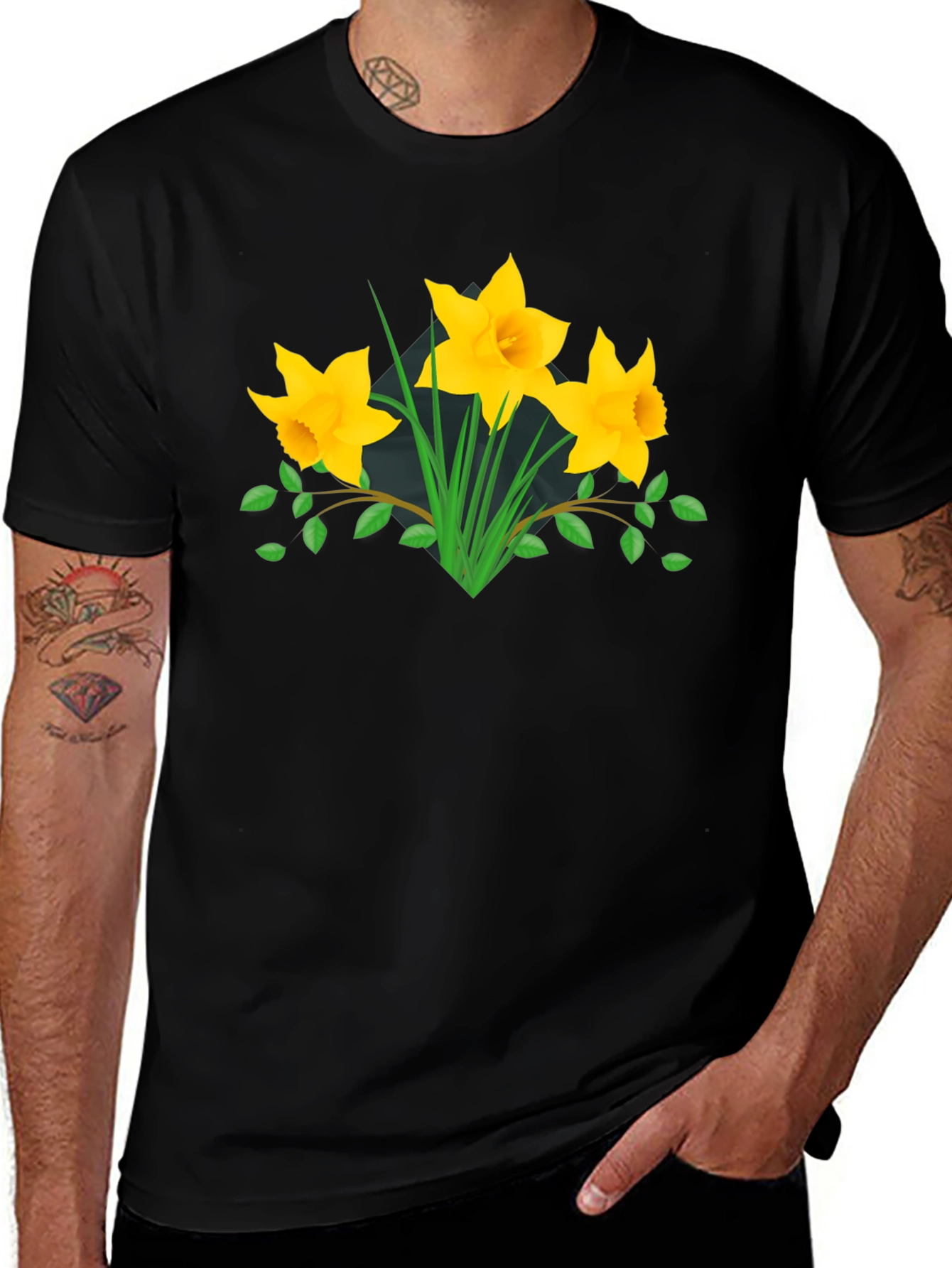 Floral Graphic Tee - Daffodil Design
