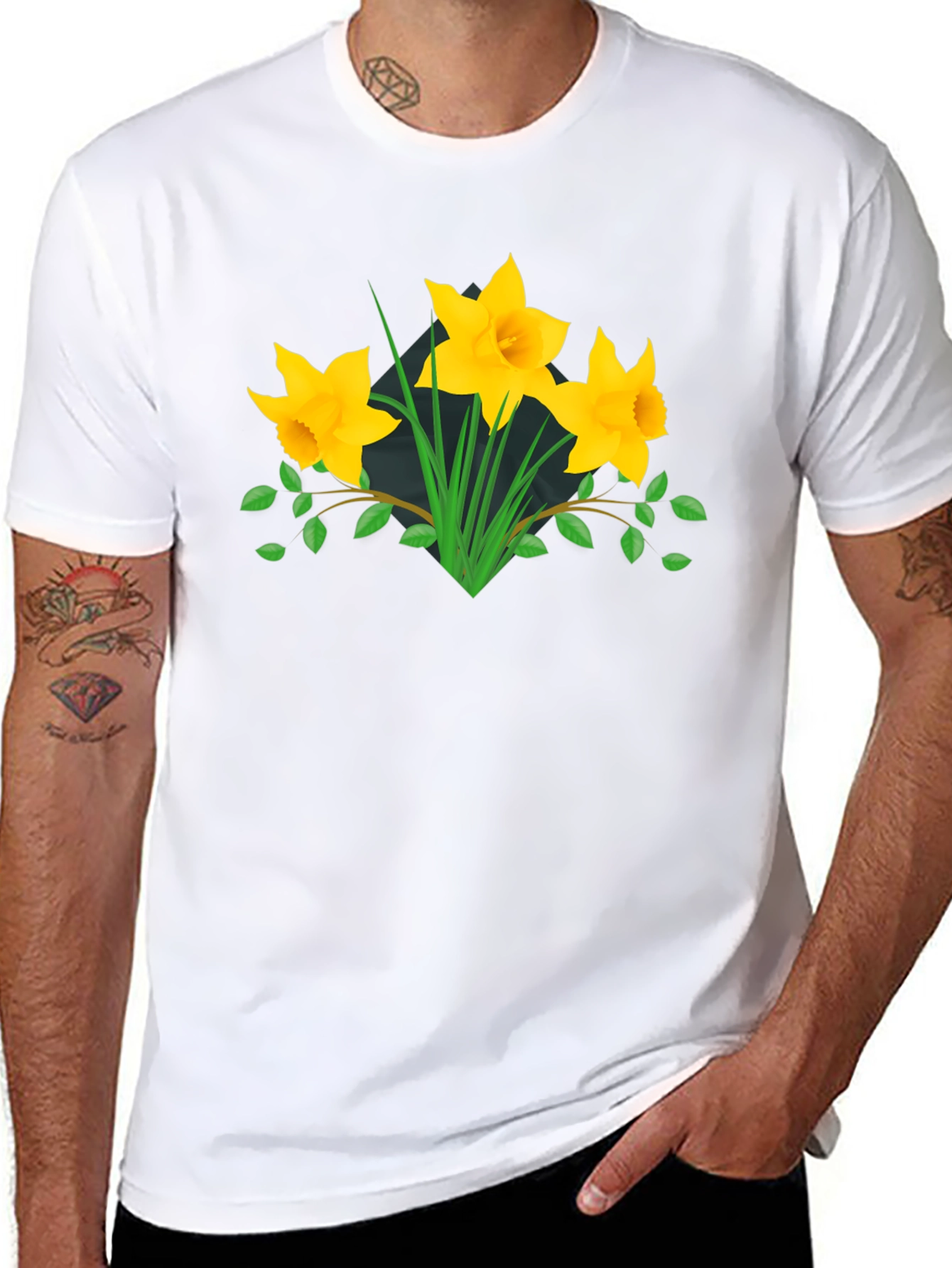 Floral Graphic Tee - Daffodil Design