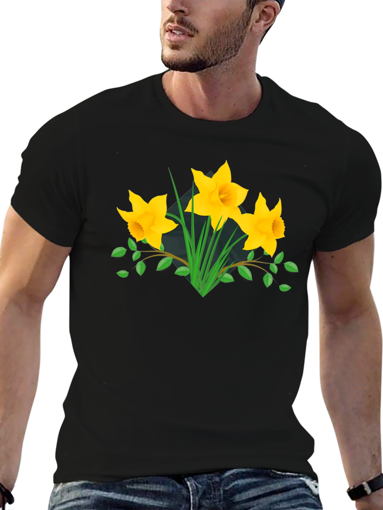 Floral Graphic Tee - Daffodil Design