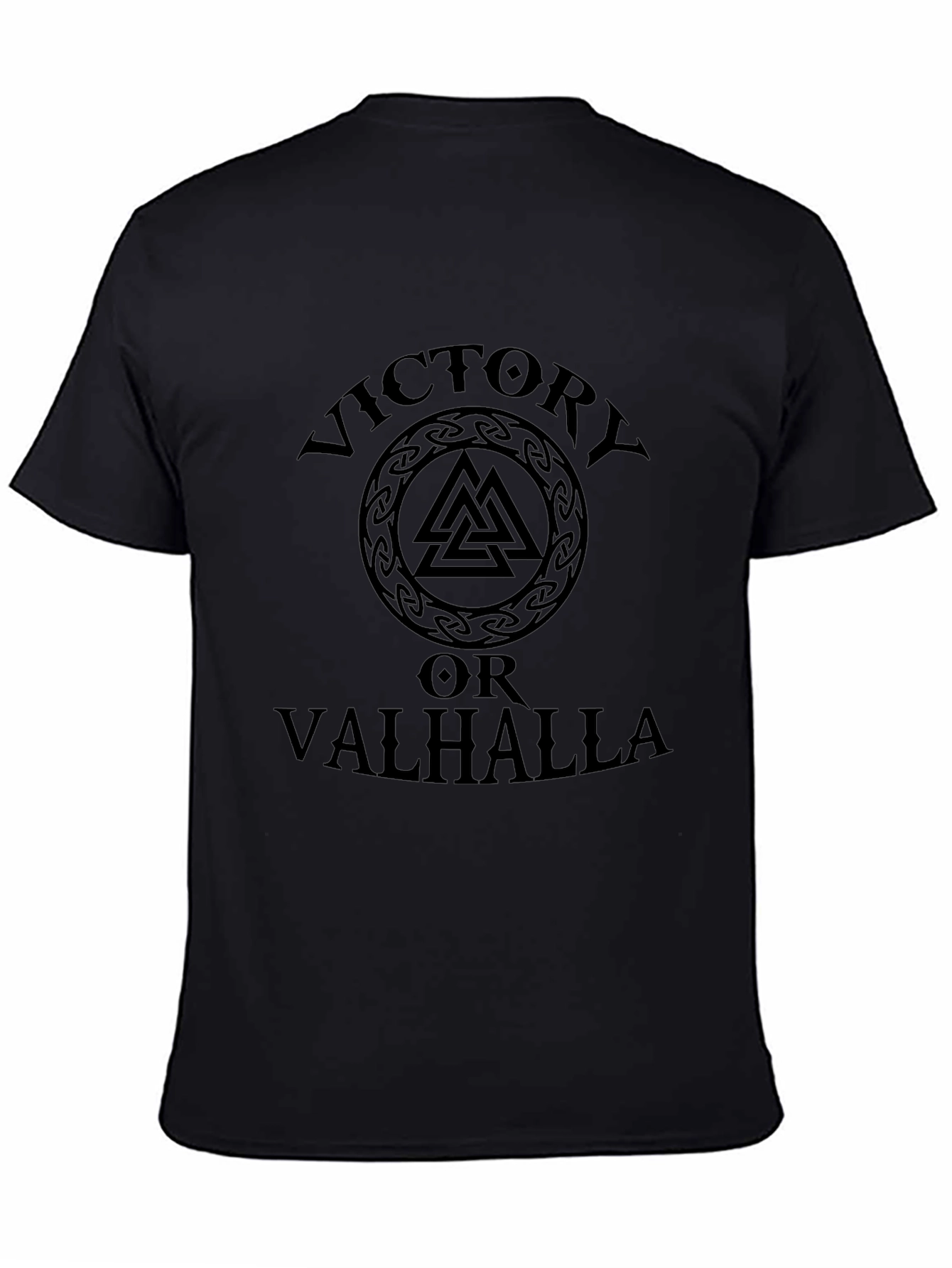 Victory or Valhalla Viking T-Shirt - Black