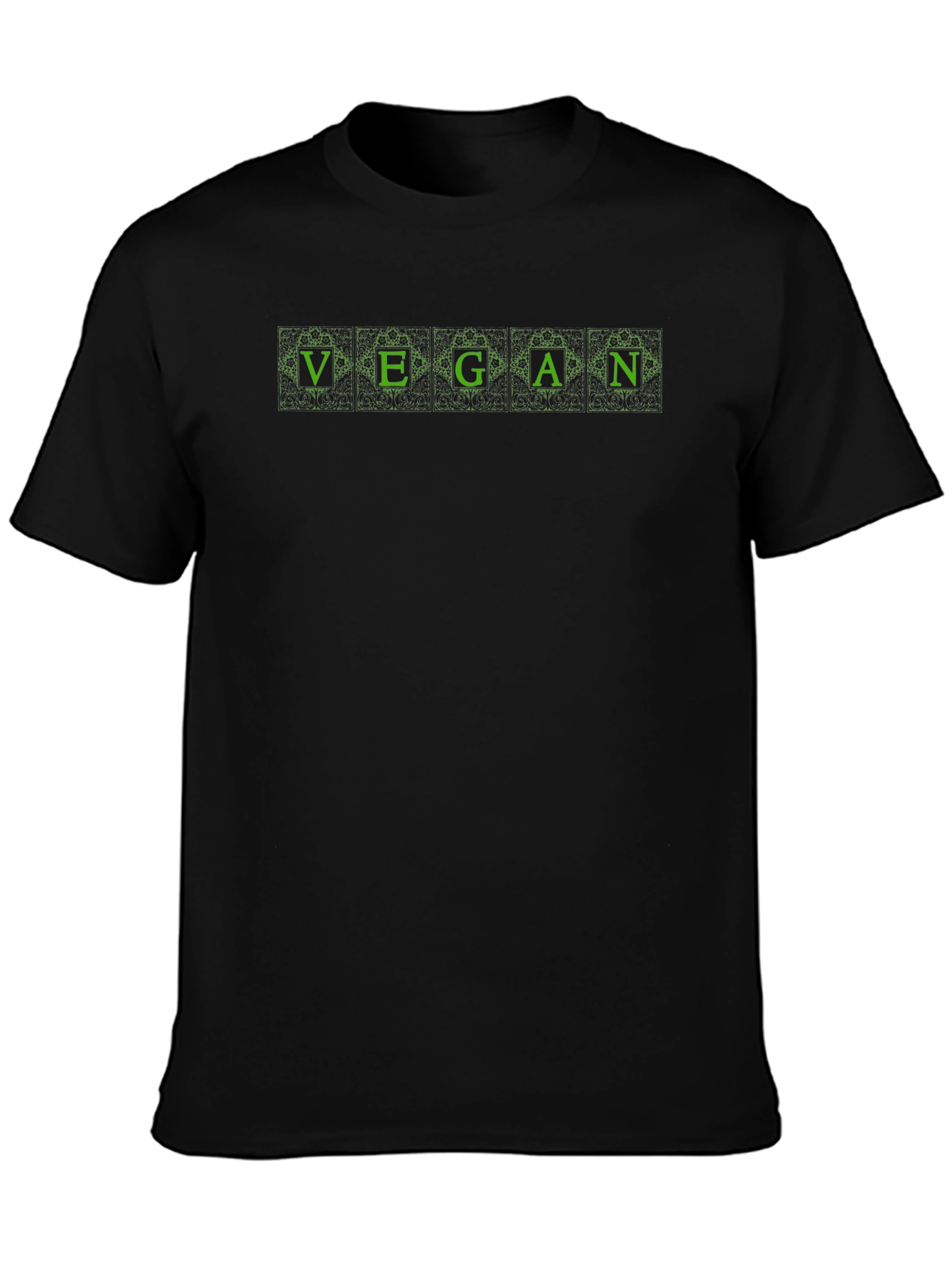 Vegan Graphic T-Shirt - Black Cotton Tee