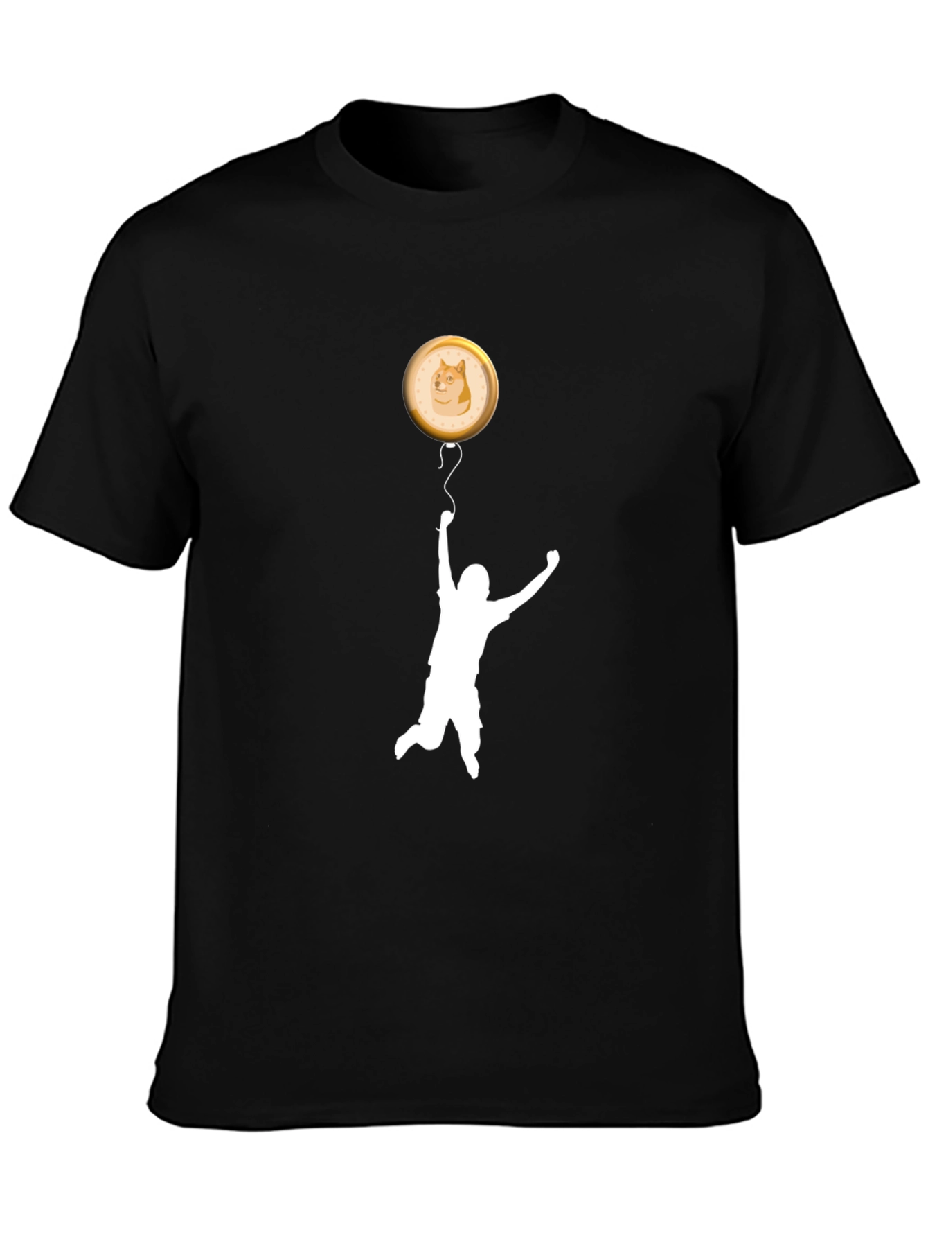 Doge Coin Balloon T-Shirt - Black
