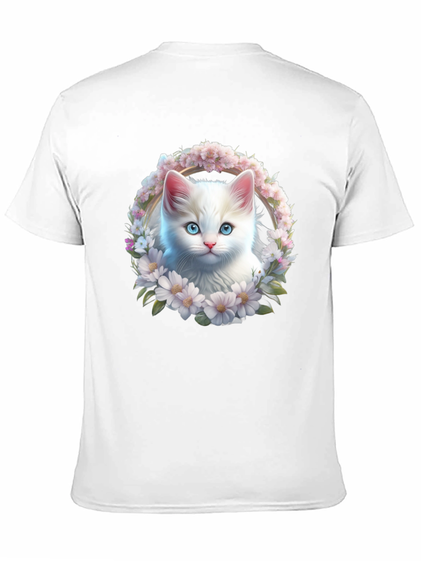 Cat & Floral Wreath Graphic Tee