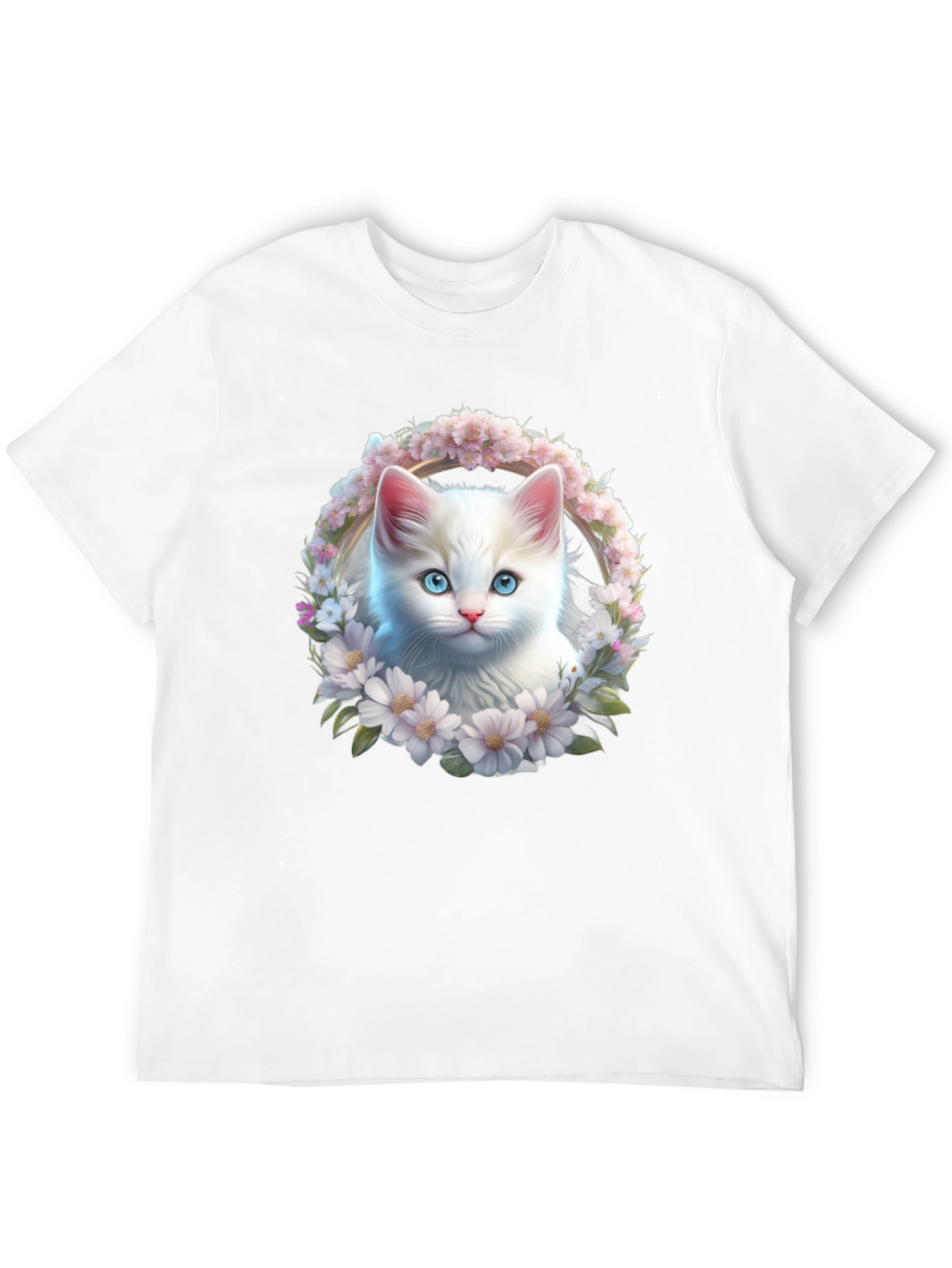 Cat & Floral Wreath Graphic Tee