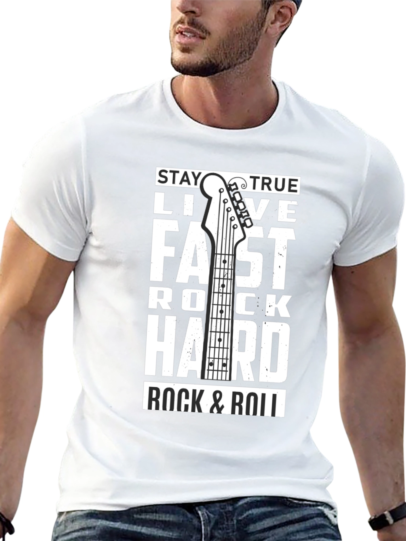 Stay True Rock & Roll Graphic Tee - Black