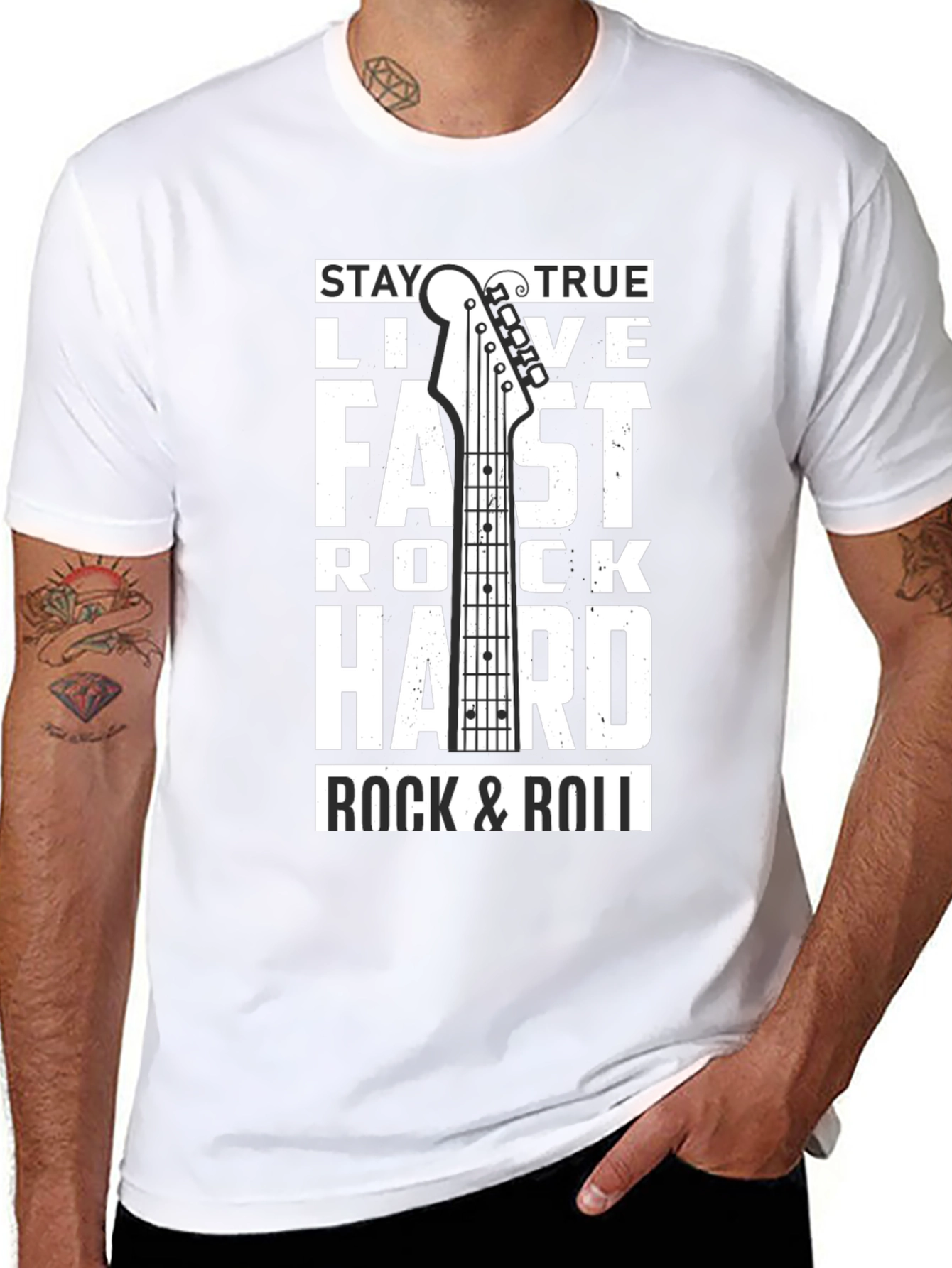 Stay True Rock & Roll Graphic Tee - Black