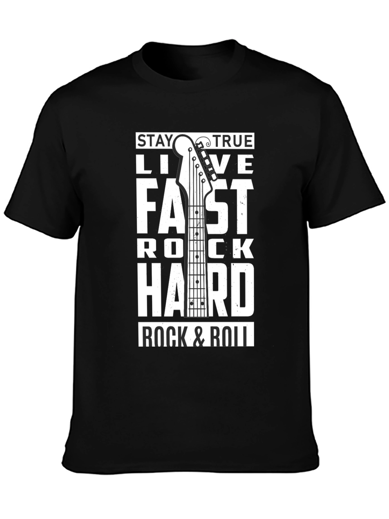 Stay True Rock & Roll Graphic Tee - Black