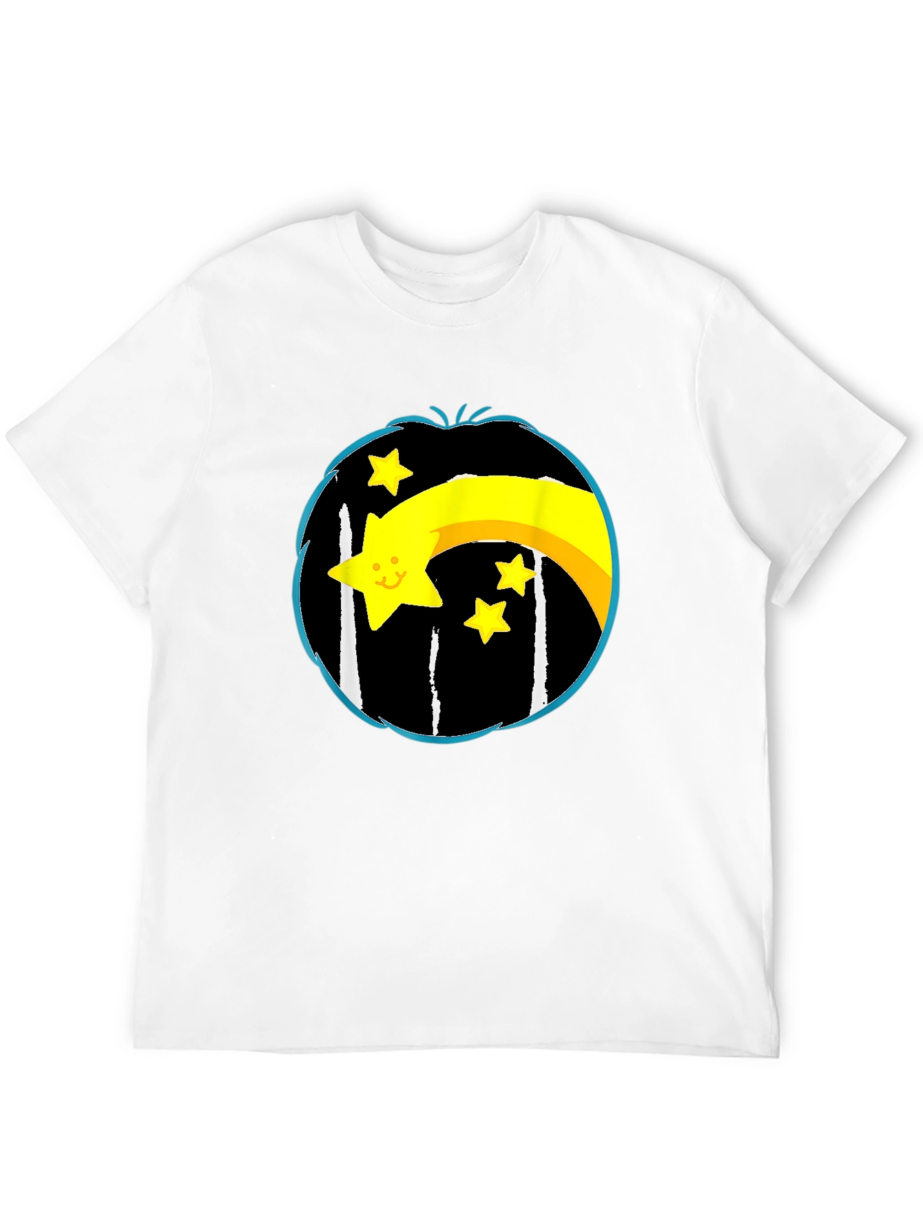 Shooting Star Graphic Tee - Black Cotton Blend