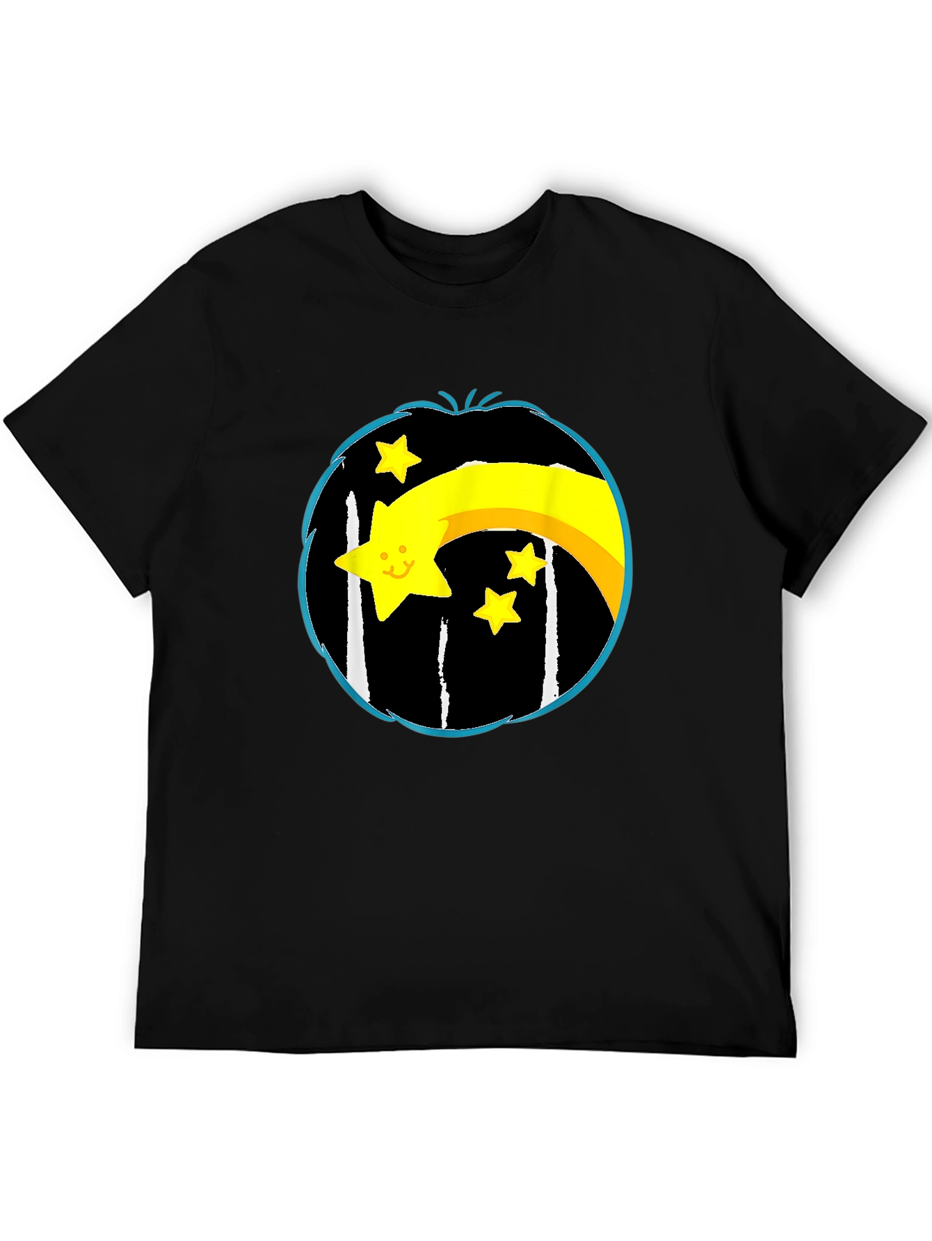 Shooting Star Graphic Tee - Black Cotton Blend