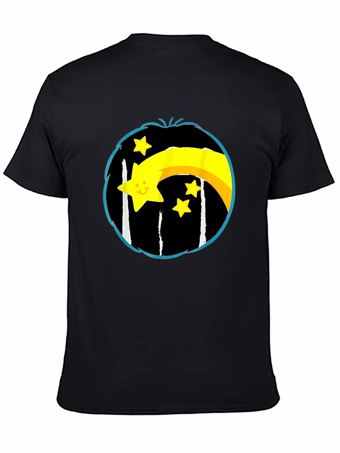 Shooting Star Graphic Tee - Black Cotton Blend