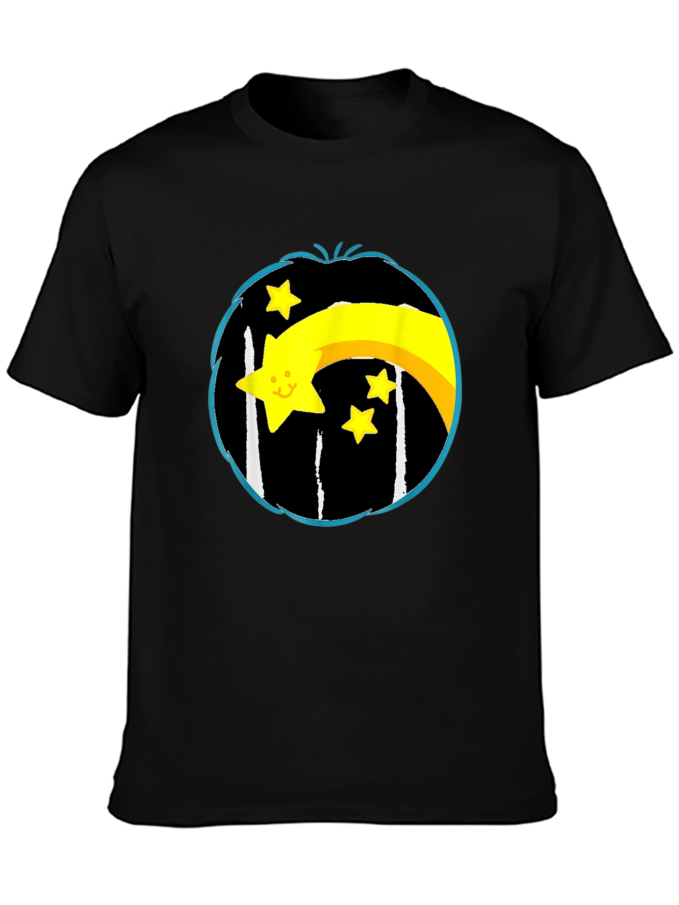 Shooting Star Graphic Tee - Black Cotton Blend