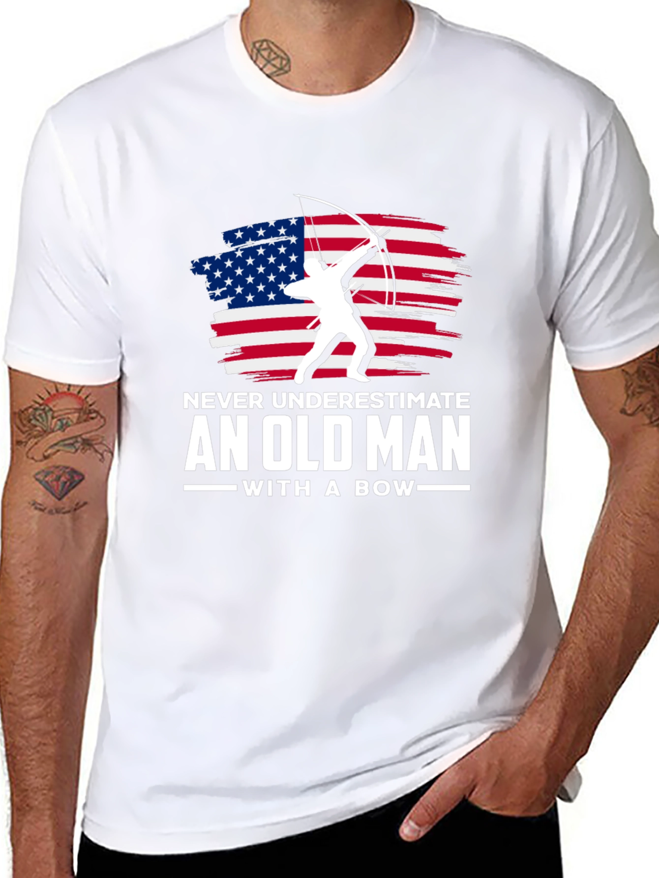 Old Man with a Bow Graphic T-Shirt