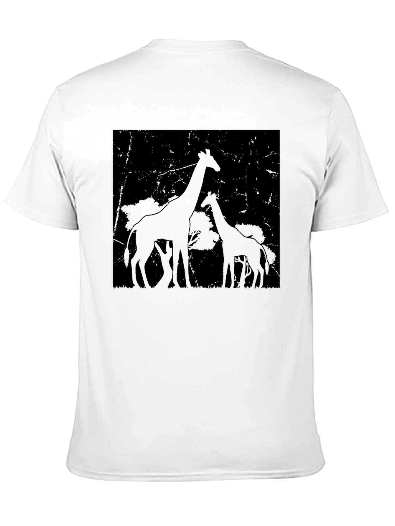 Giraffe Silhouette Graphic Tee - Black