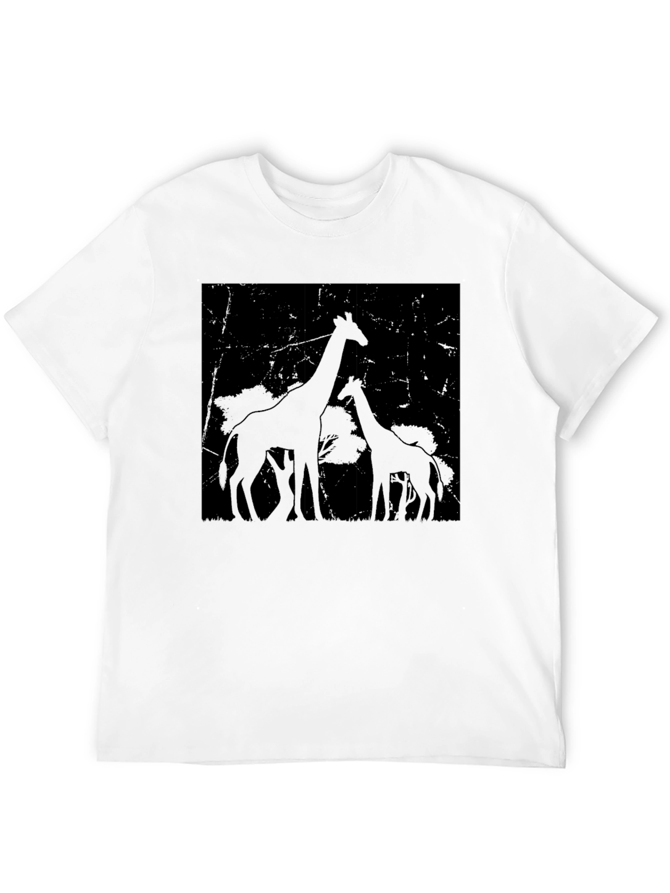 Giraffe Silhouette Graphic Tee - Black