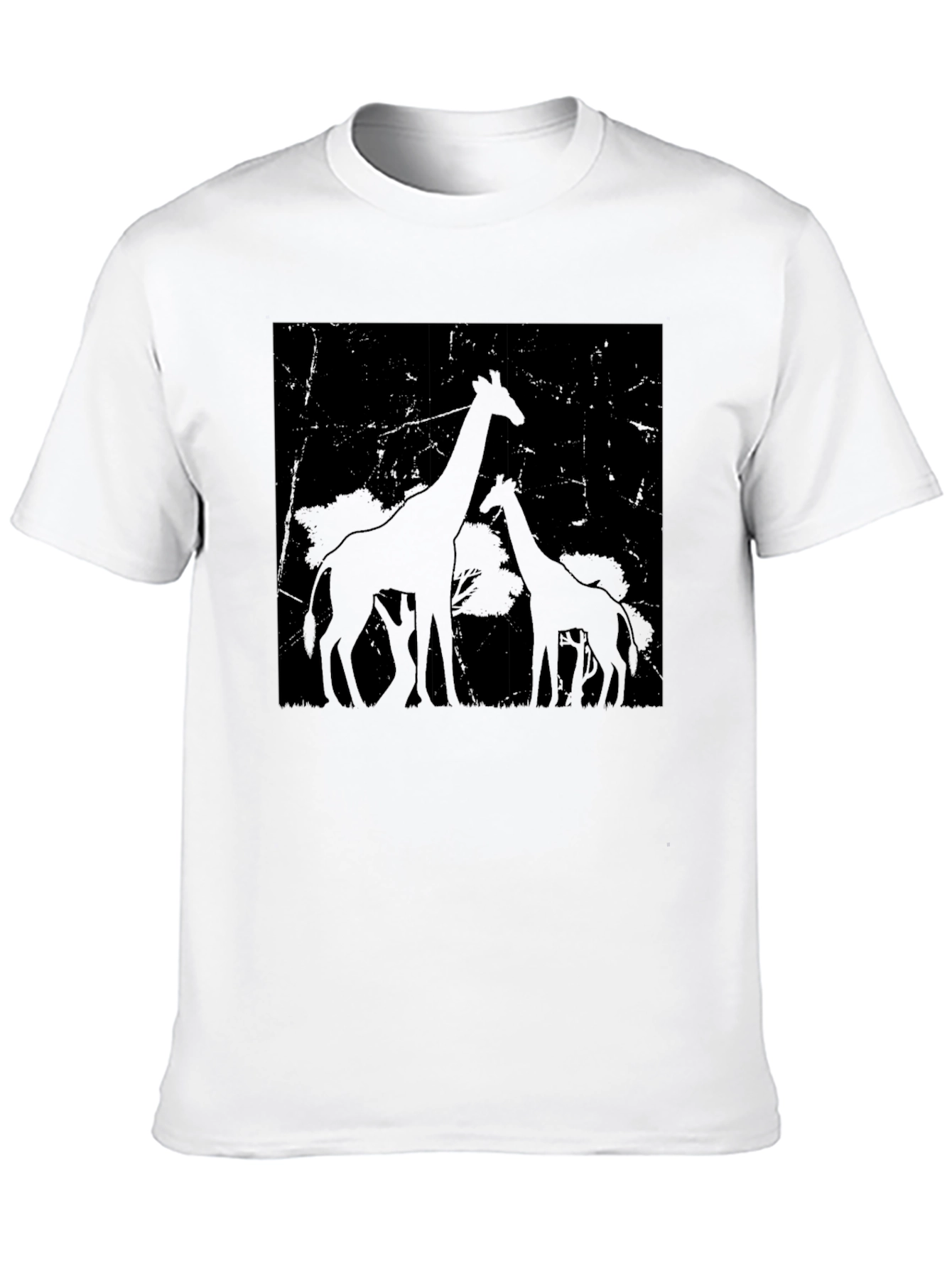 Giraffe Silhouette Graphic Tee - Black