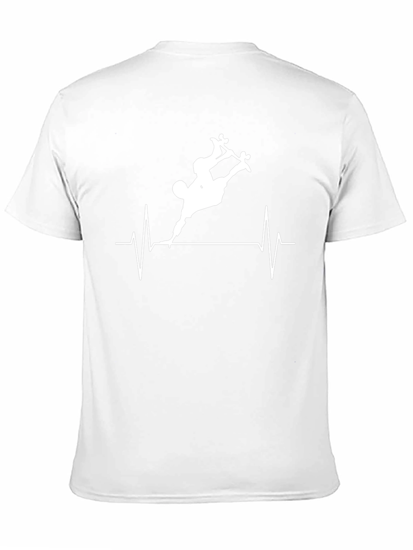 Skateboarder Heartbeat Graphic Tee - Black Cotton