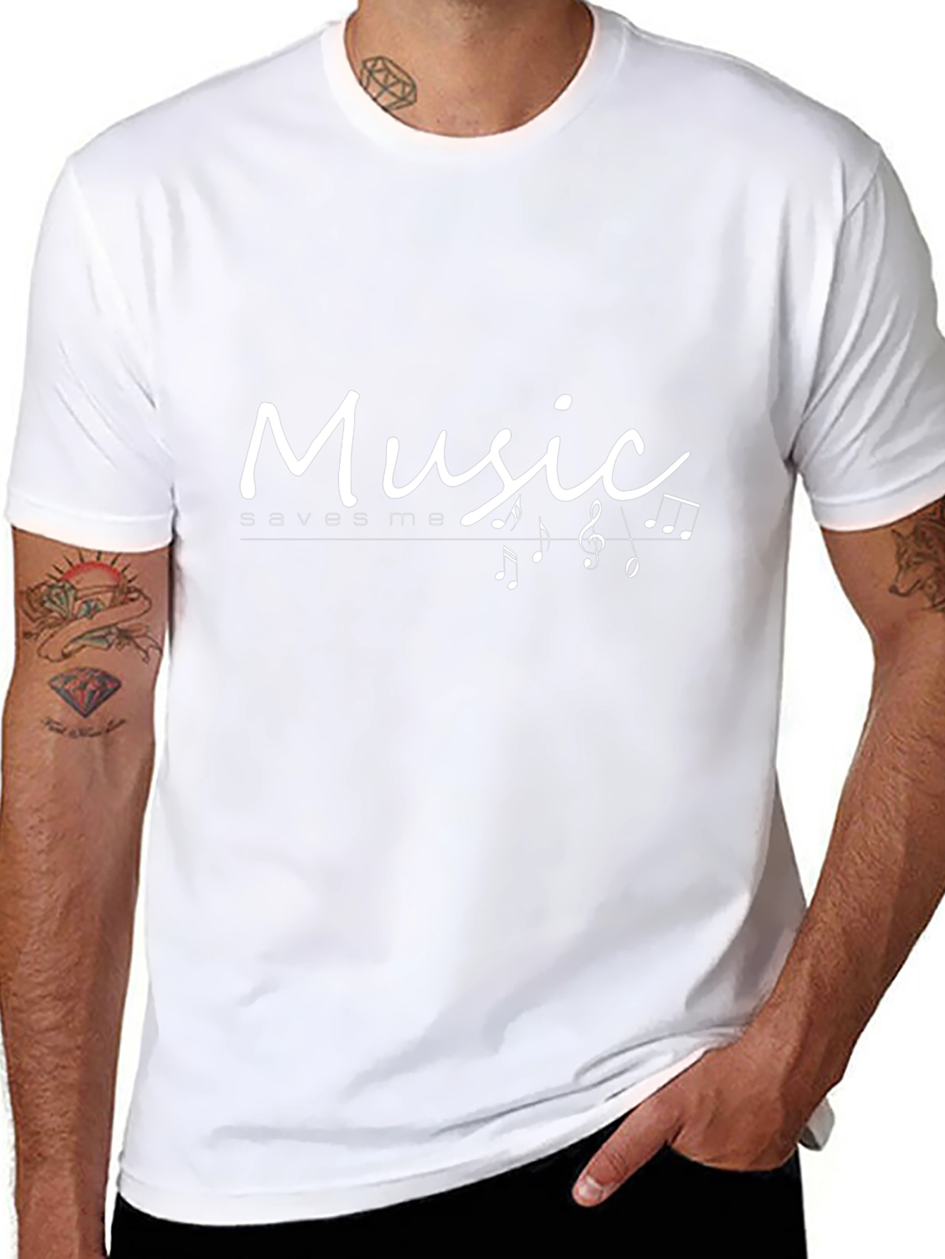 Music Saves Me Black T-Shirt