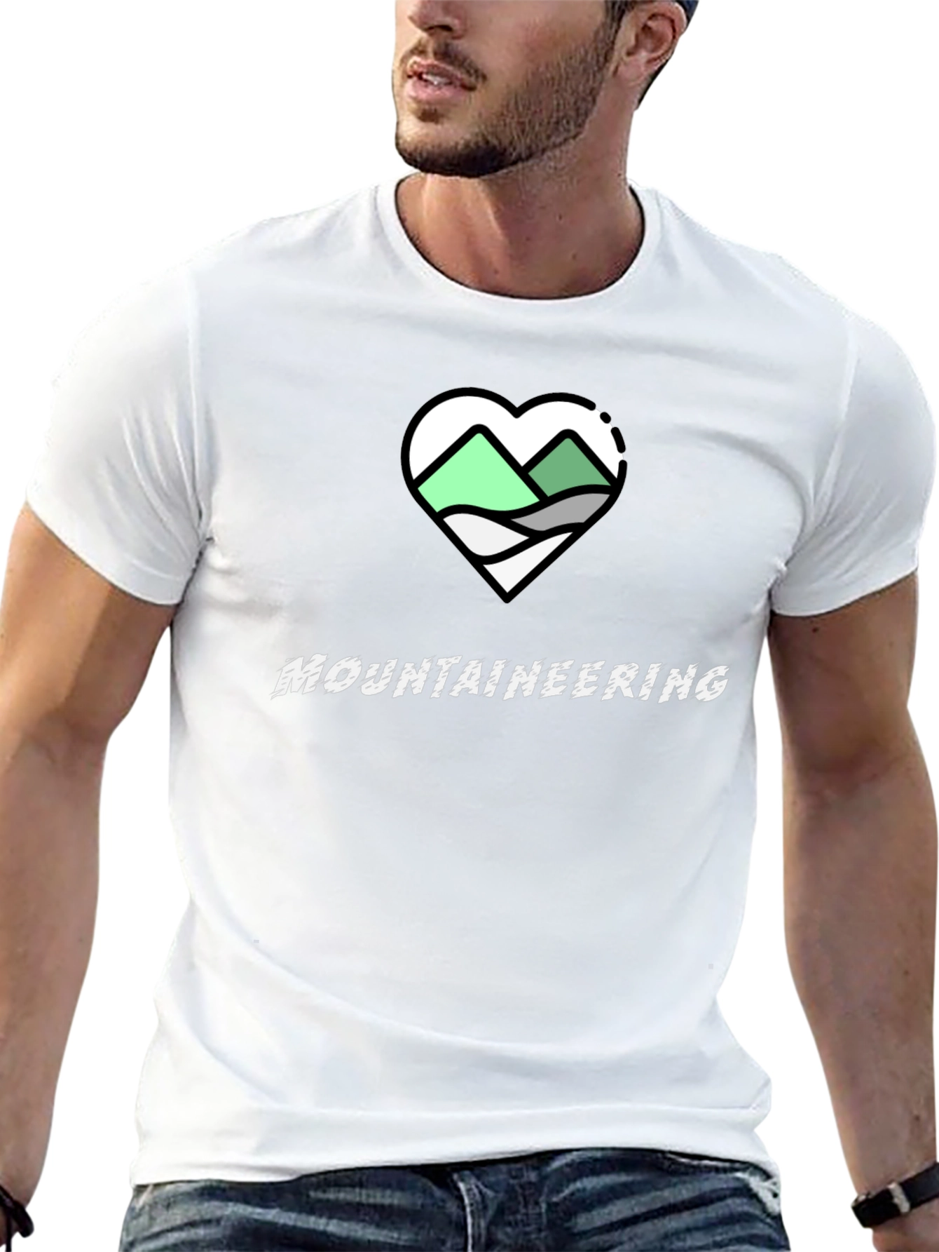 Mountaineering Heart Graphic Tee - Black