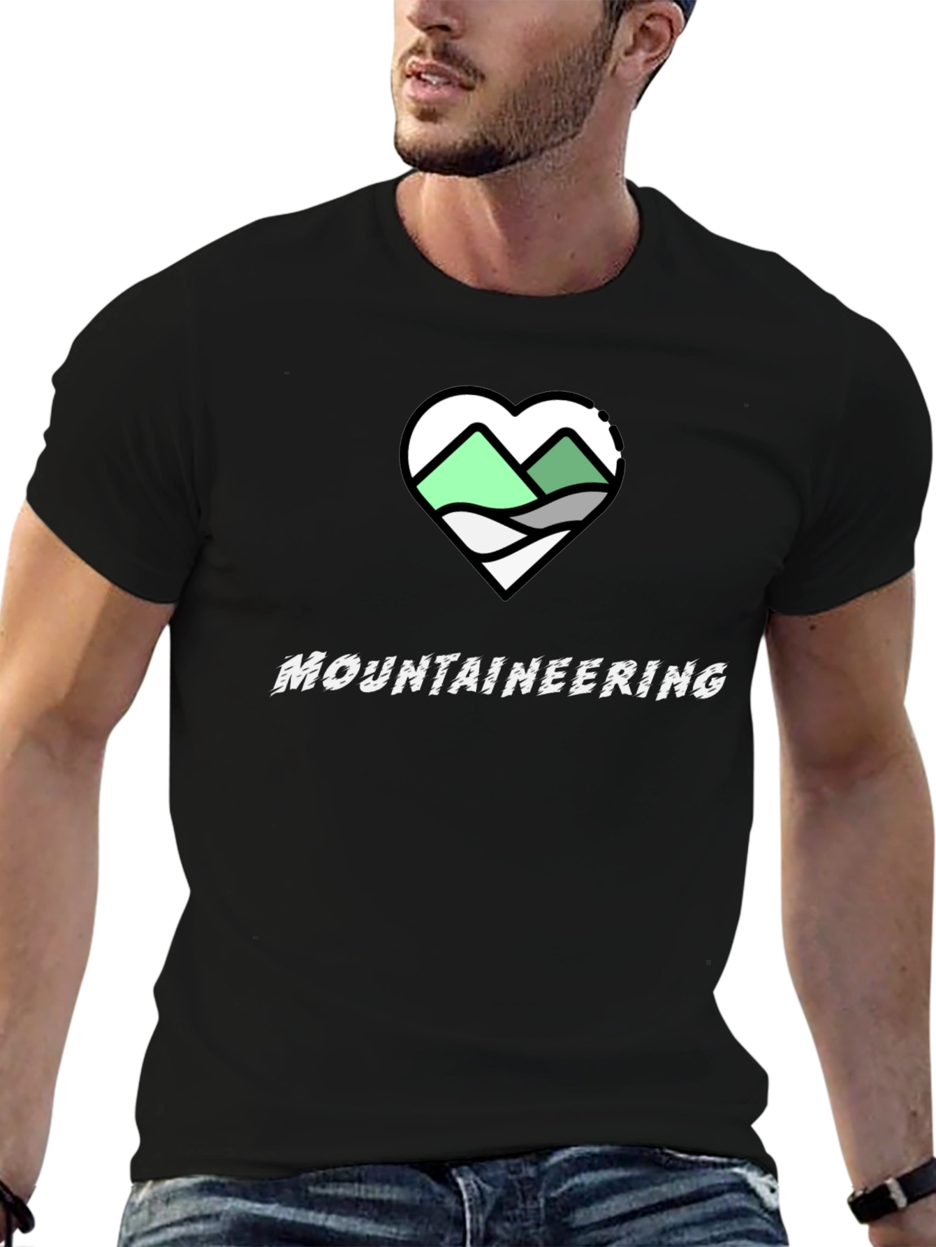 Mountaineering Heart Graphic Tee - Black
