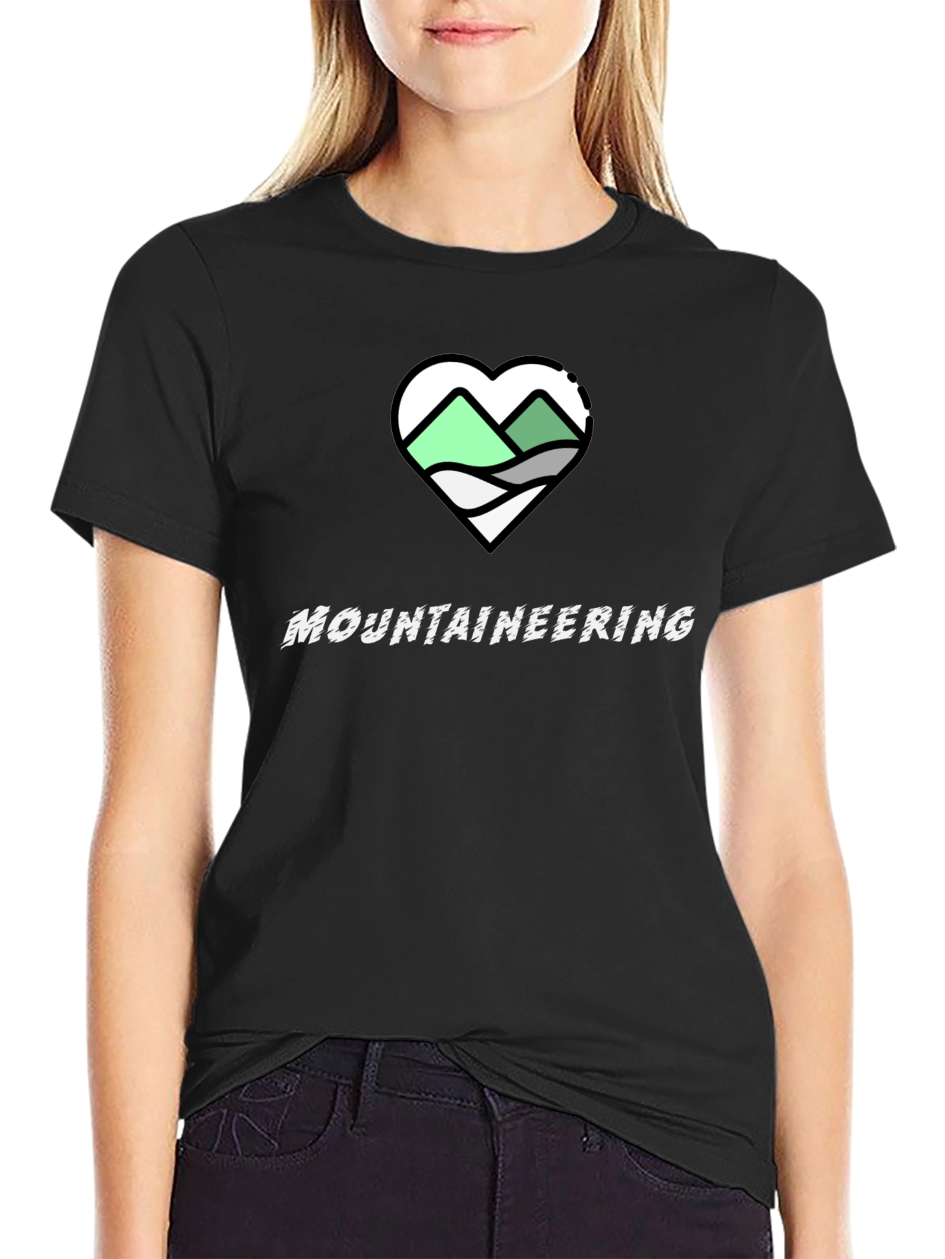 Mountaineering Heart Graphic Tee - Black