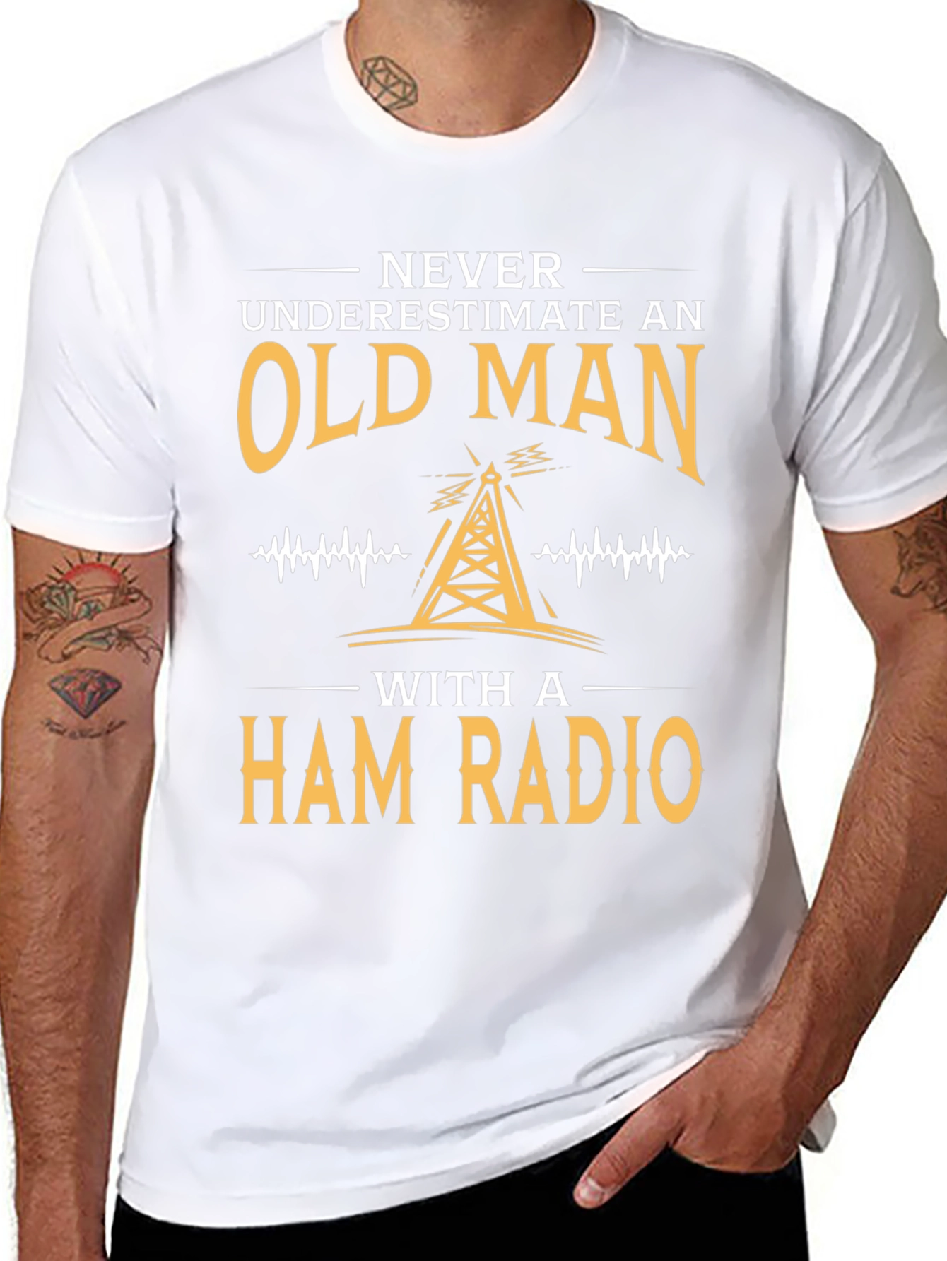 Never Underestimate an Old Man Ham Radio T-Shirt