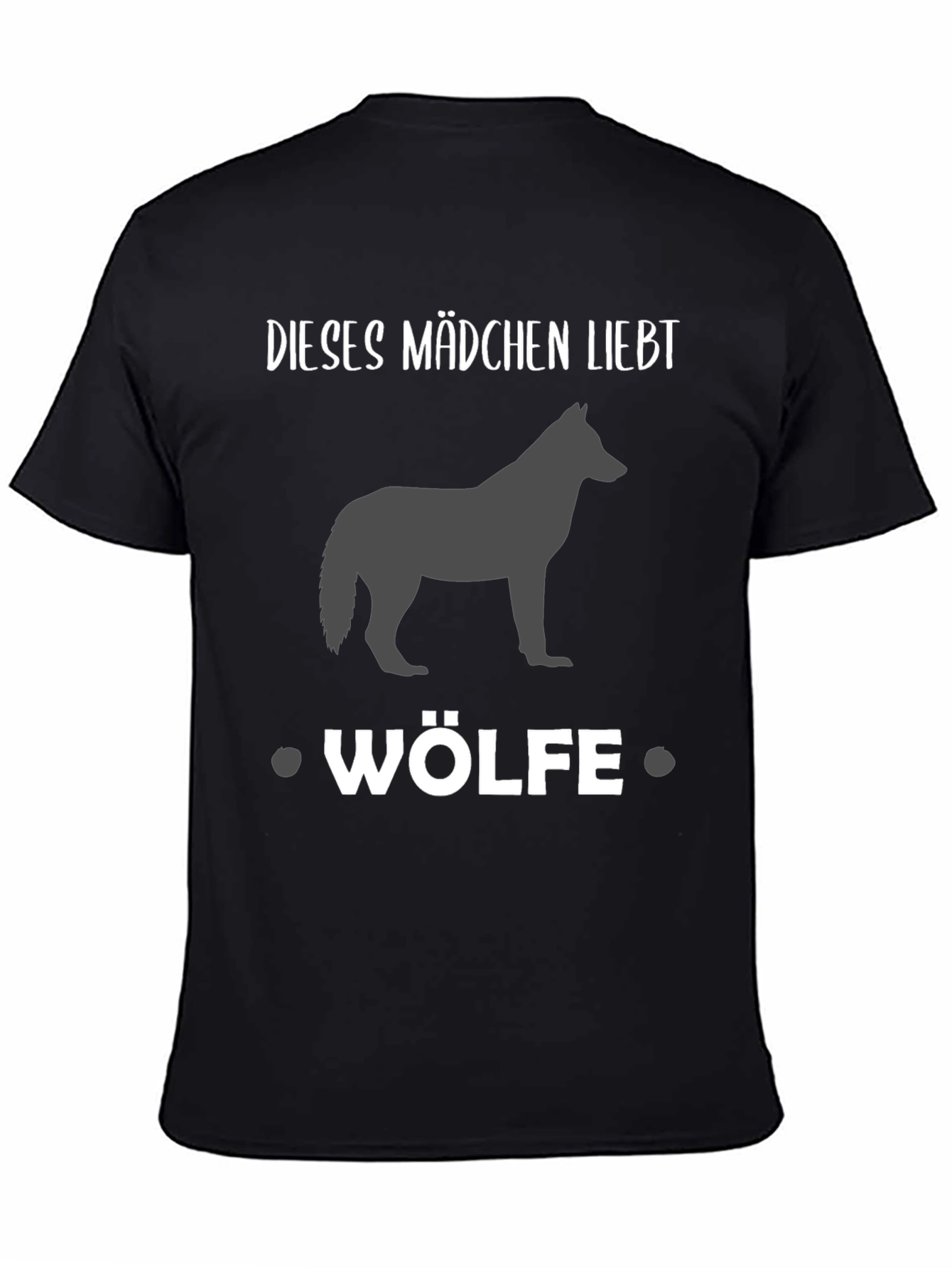 Girl Loves Wolves Black Graphic Tee