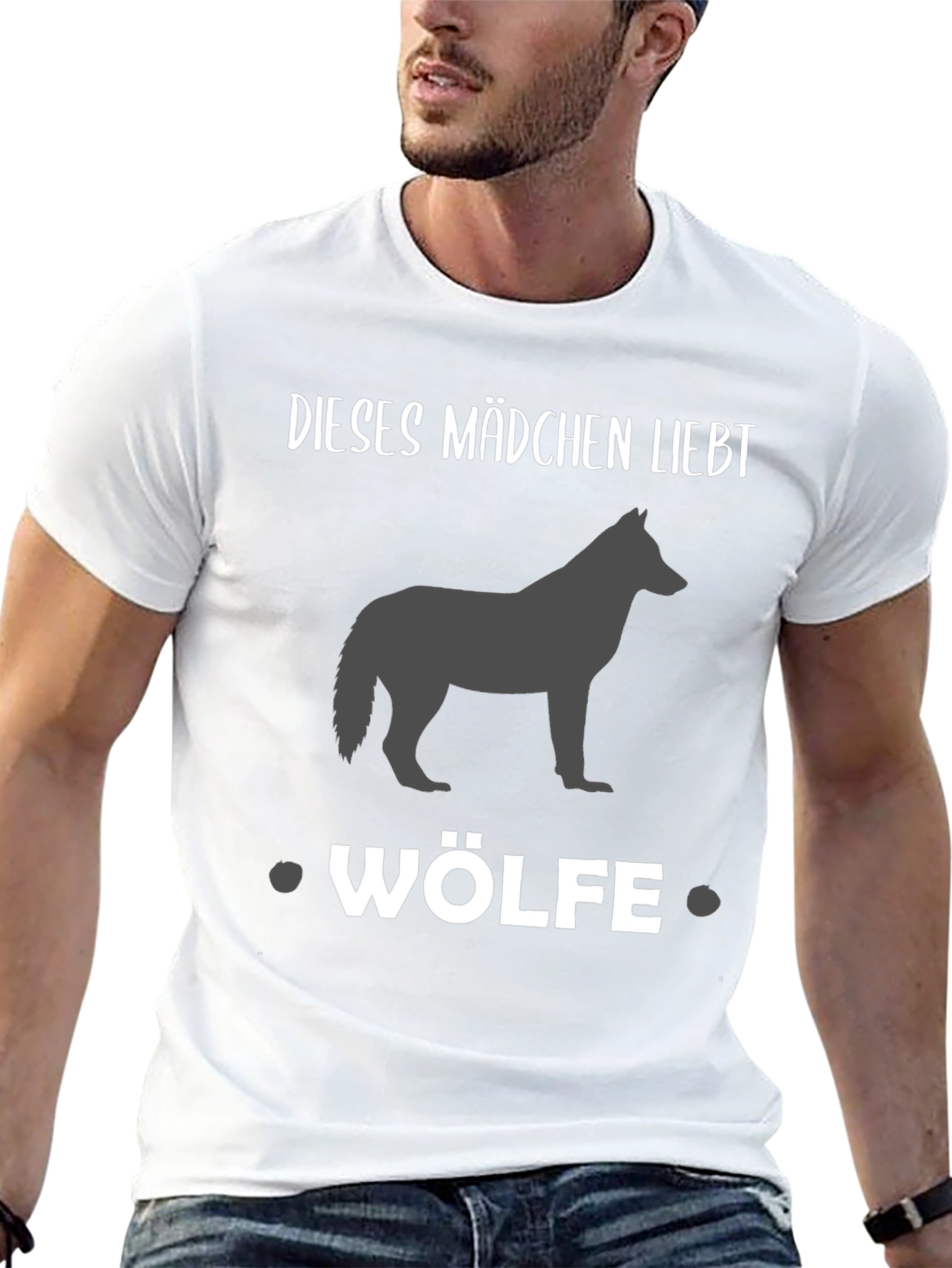 Girl Loves Wolves Black Graphic Tee