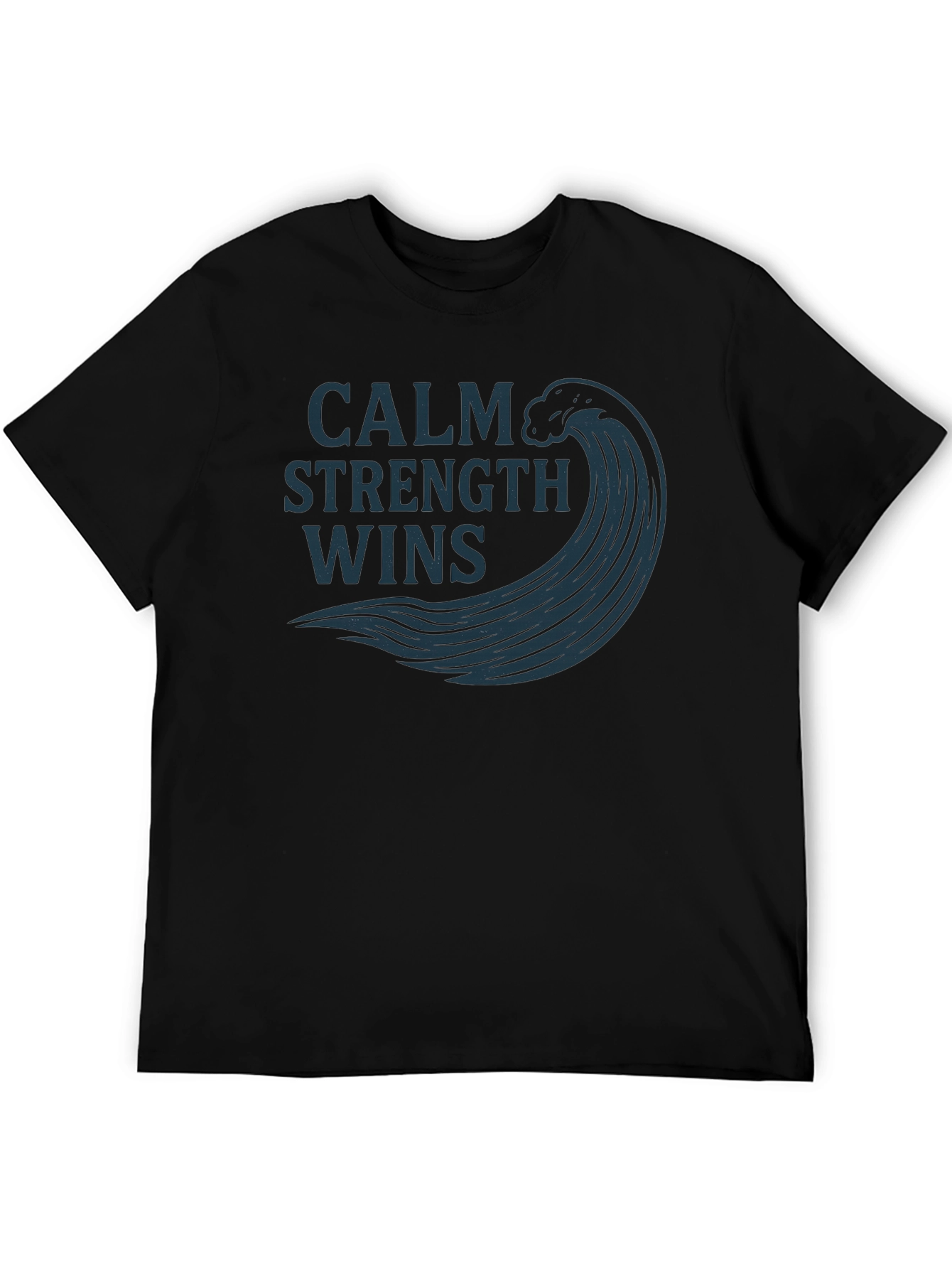 Calm Strength Wins Graphic Tee - Mens Black T-Shirt
