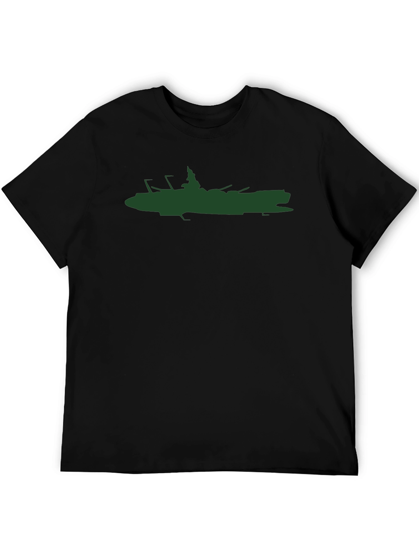 Cool Silhouette Ship Graphic Black T-Shirt