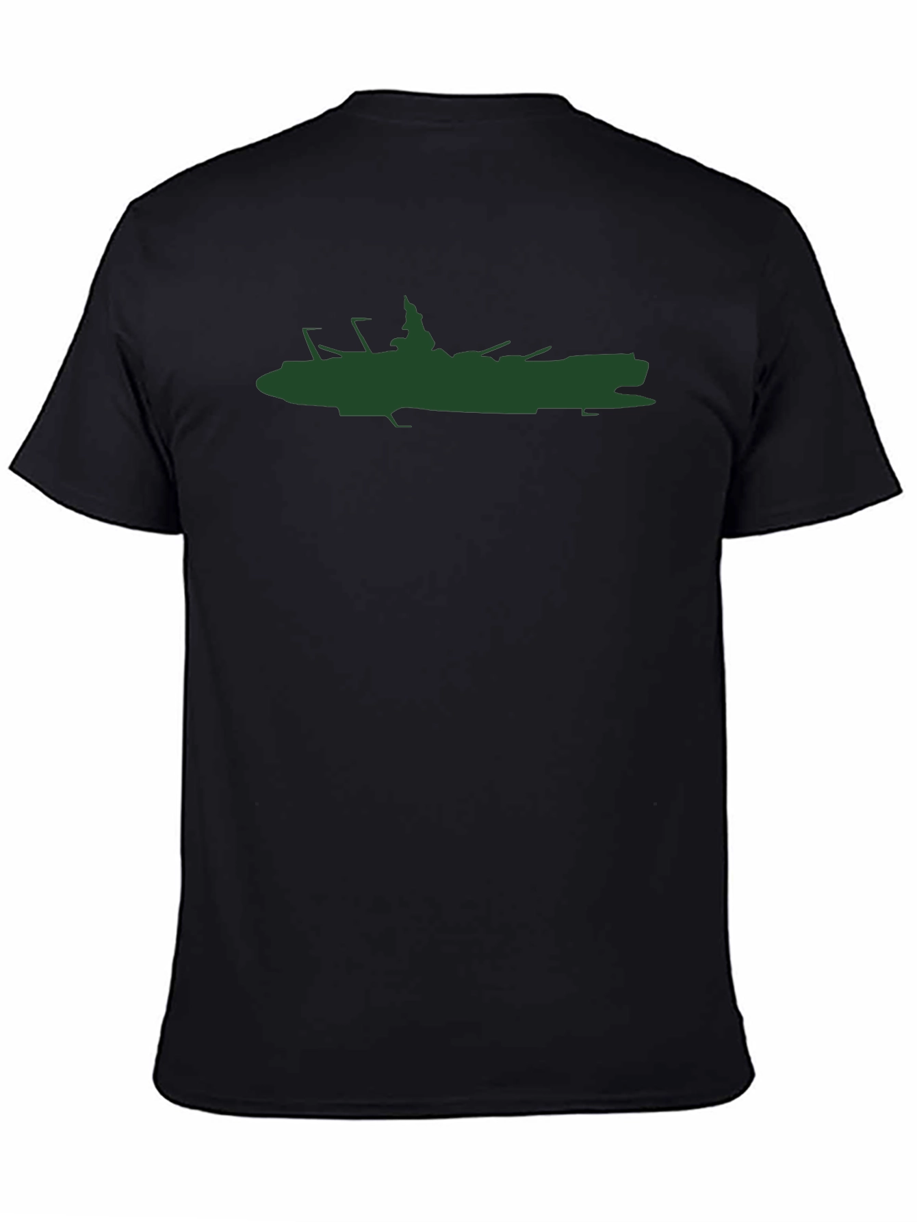 Cool Silhouette Ship Graphic Black T-Shirt
