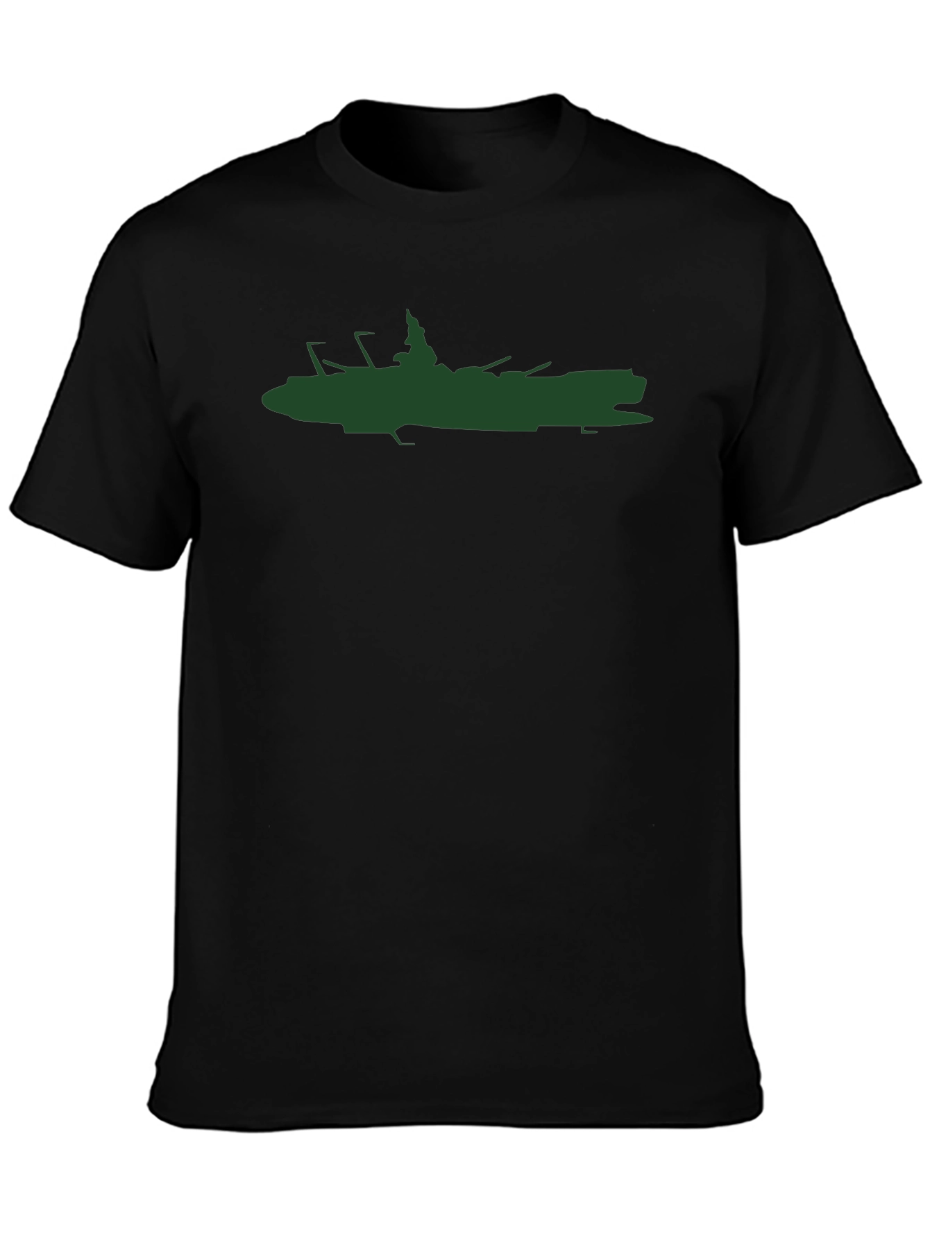 Cool Silhouette Ship Graphic Black T-Shirt