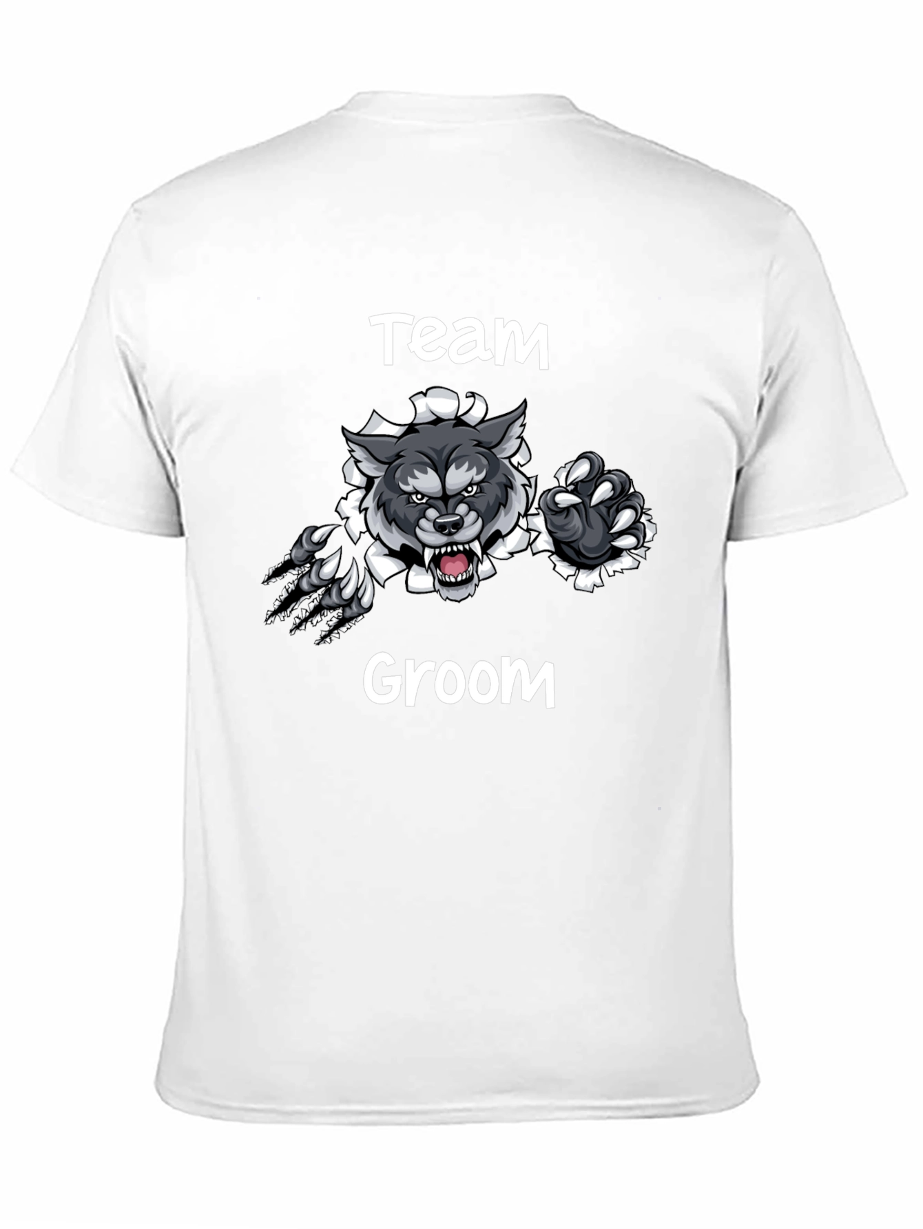 Team Groom Wolf Graphic Black T-Shirt