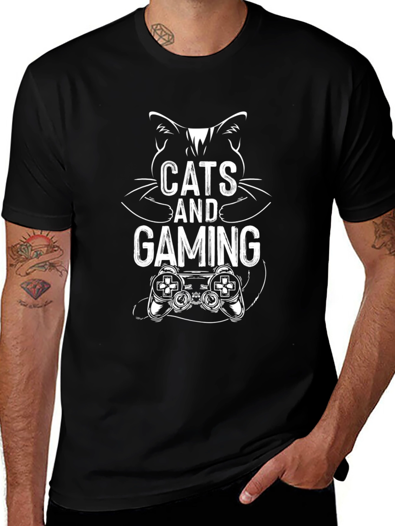 Cats and Gaming T-Shirt - Gamer Cat Tee