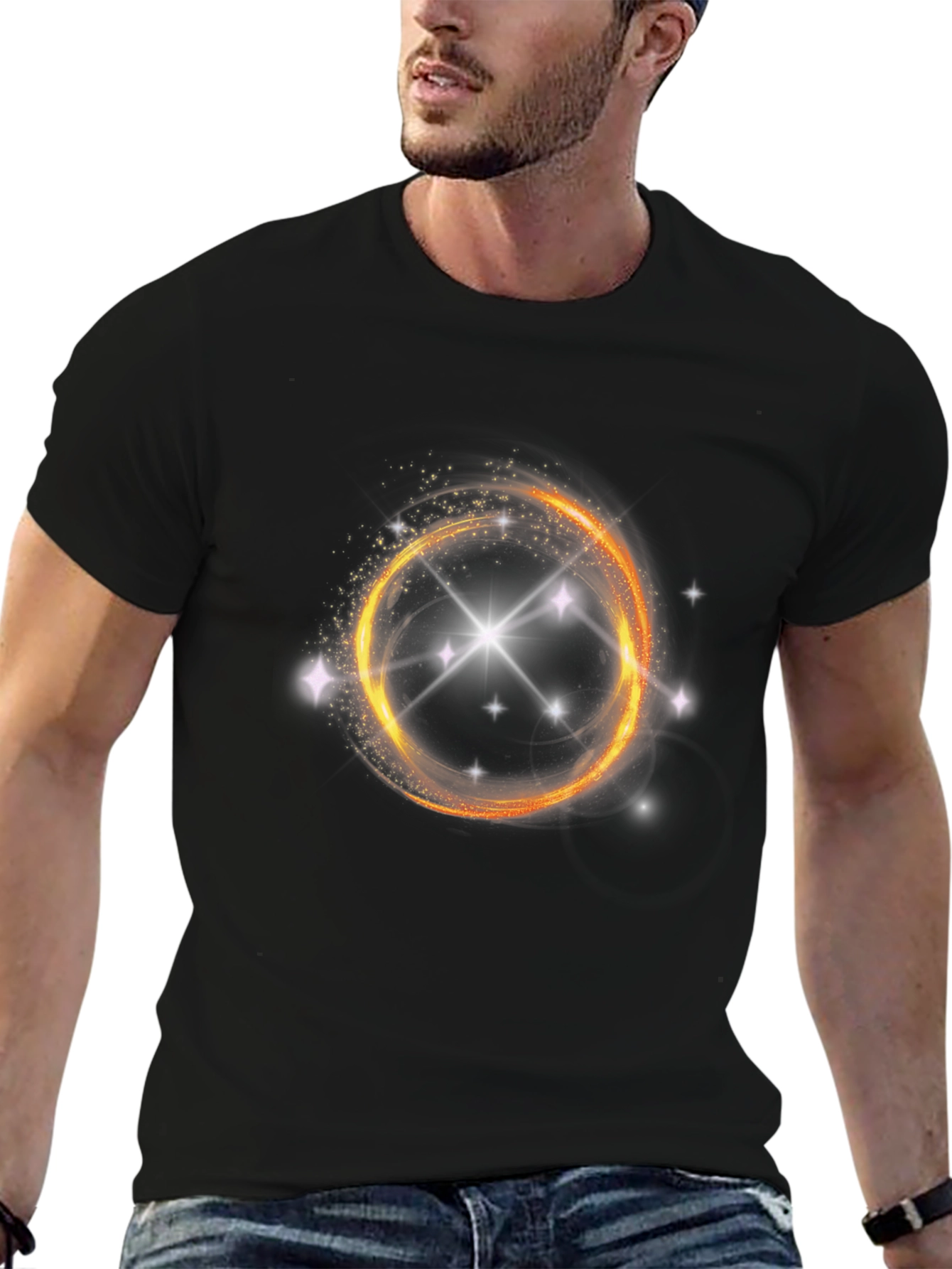 Mystic Star Ring Graphic Black T-Shirt