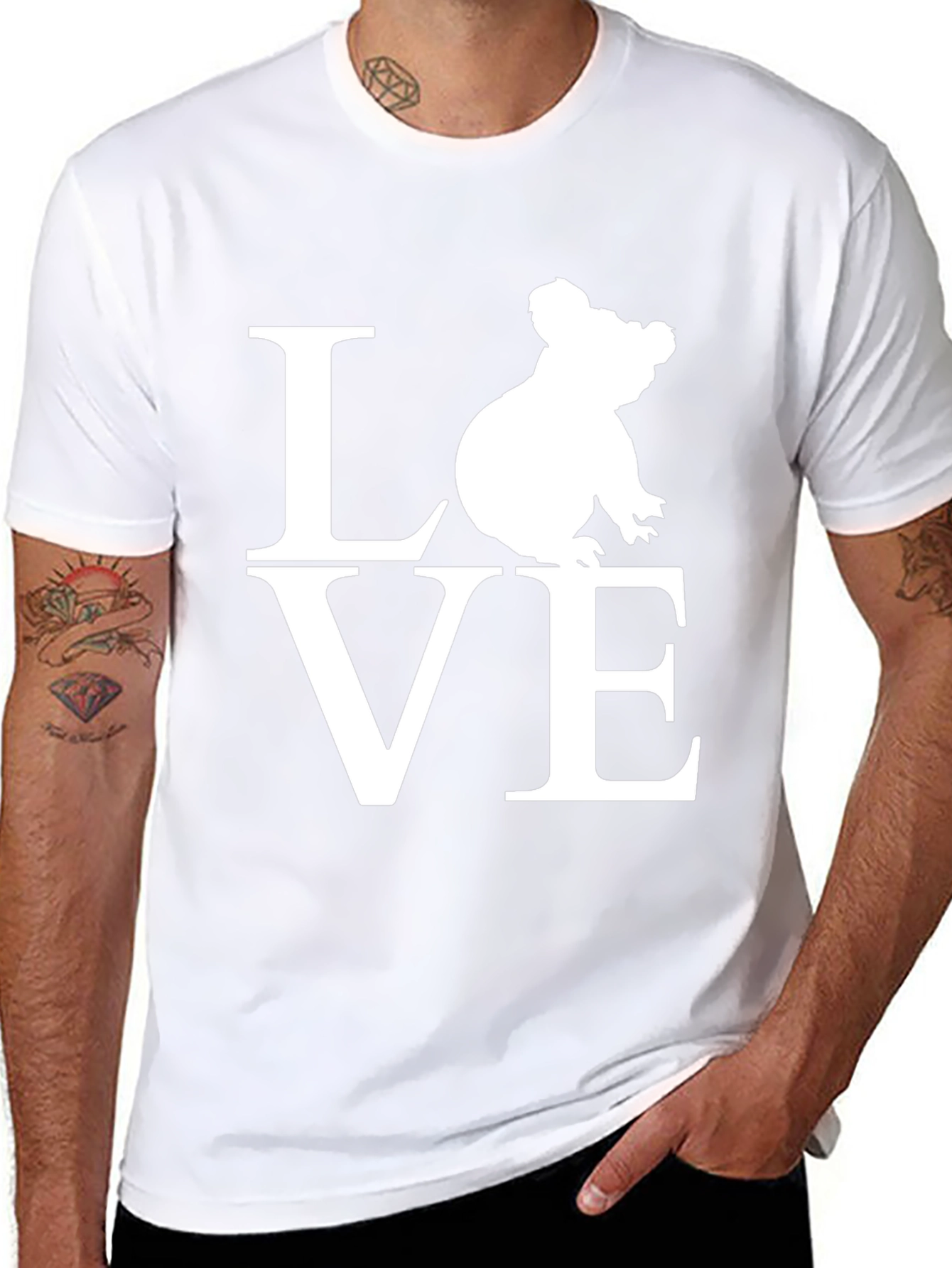 Koala Love Graphic T-Shirt - Black