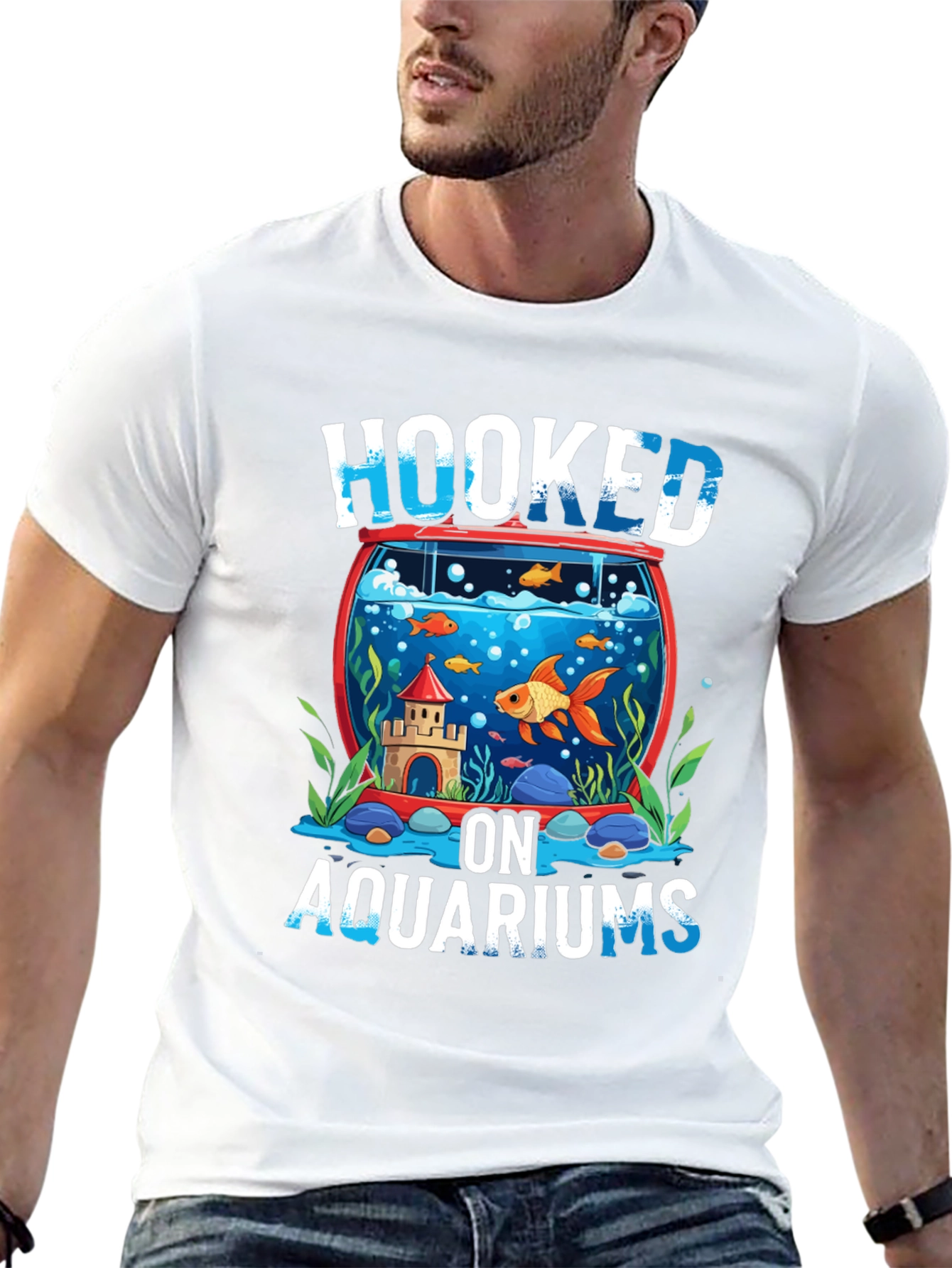 Hooked on Aquariums Black T-Shirt