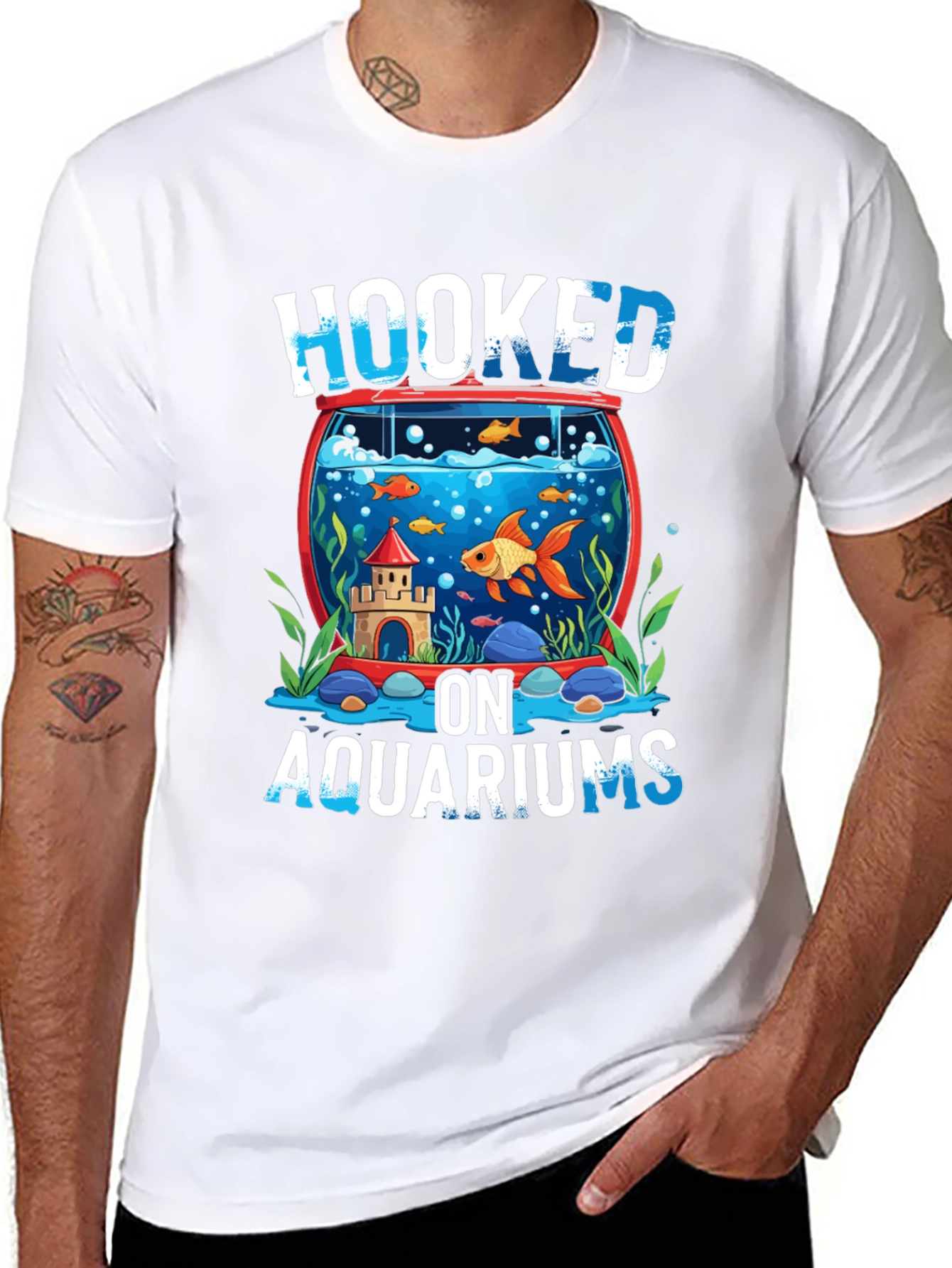 Hooked on Aquariums Black T-Shirt