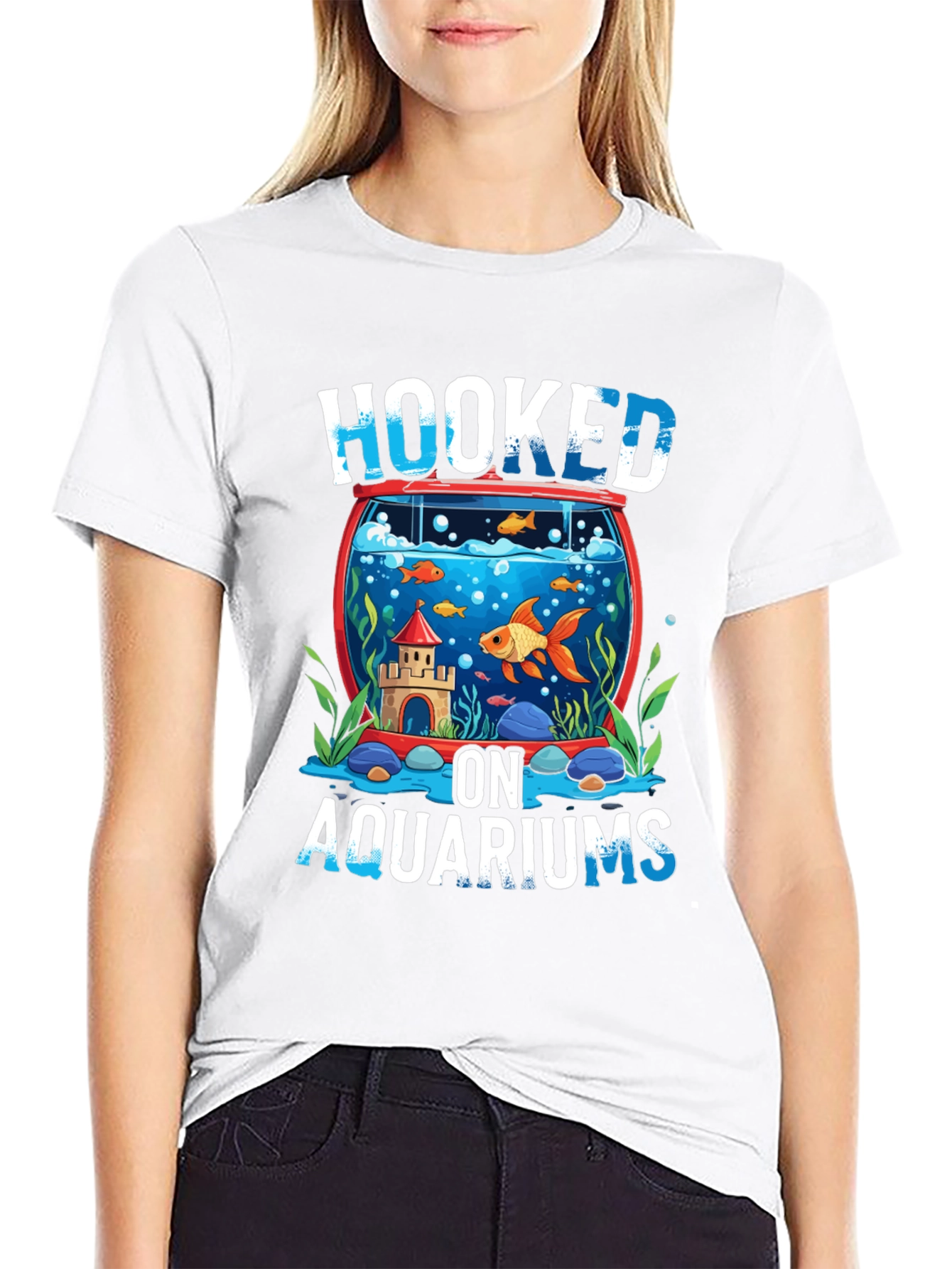 Hooked on Aquariums Black T-Shirt