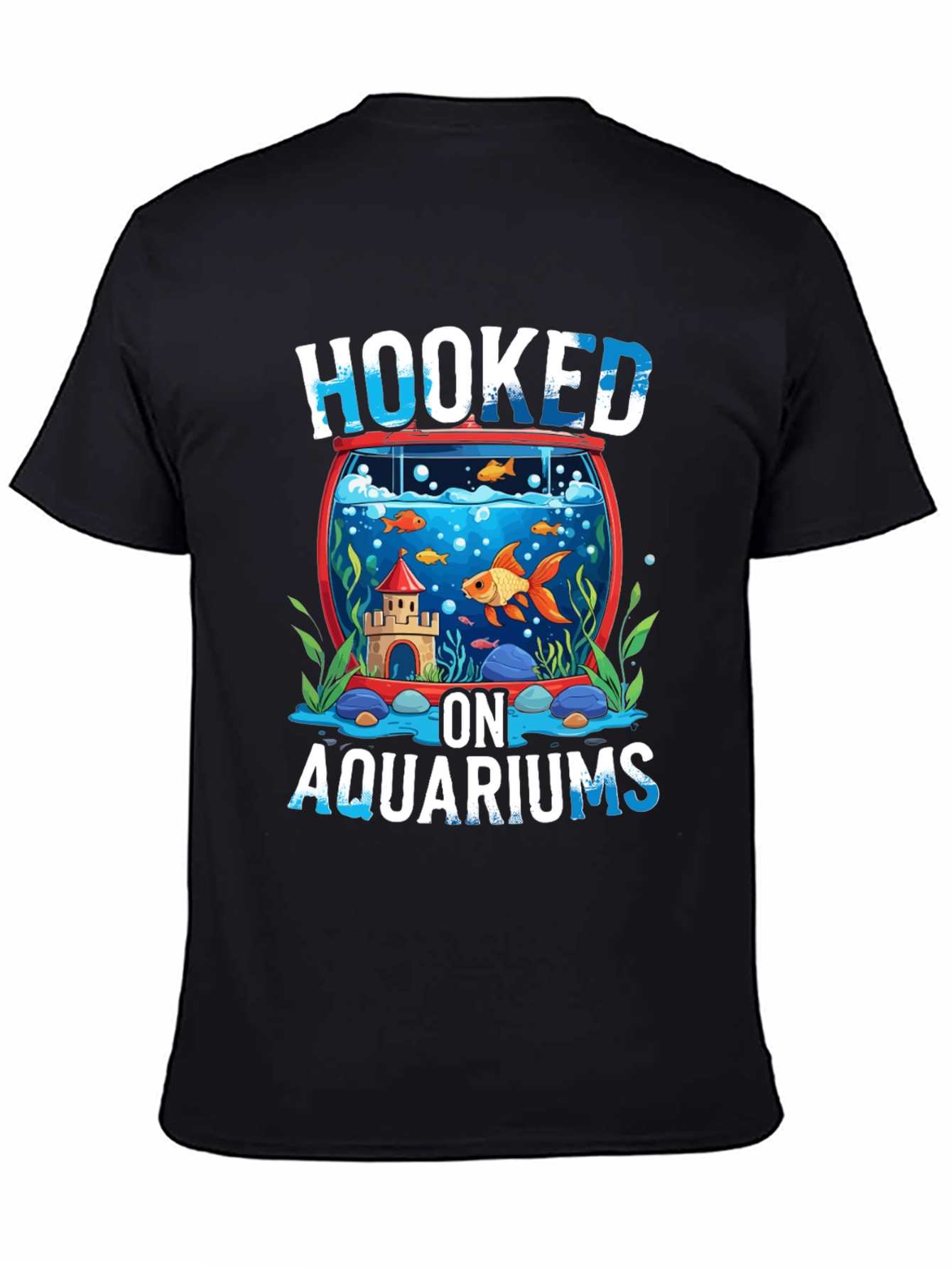 Hooked on Aquariums Black T-Shirt