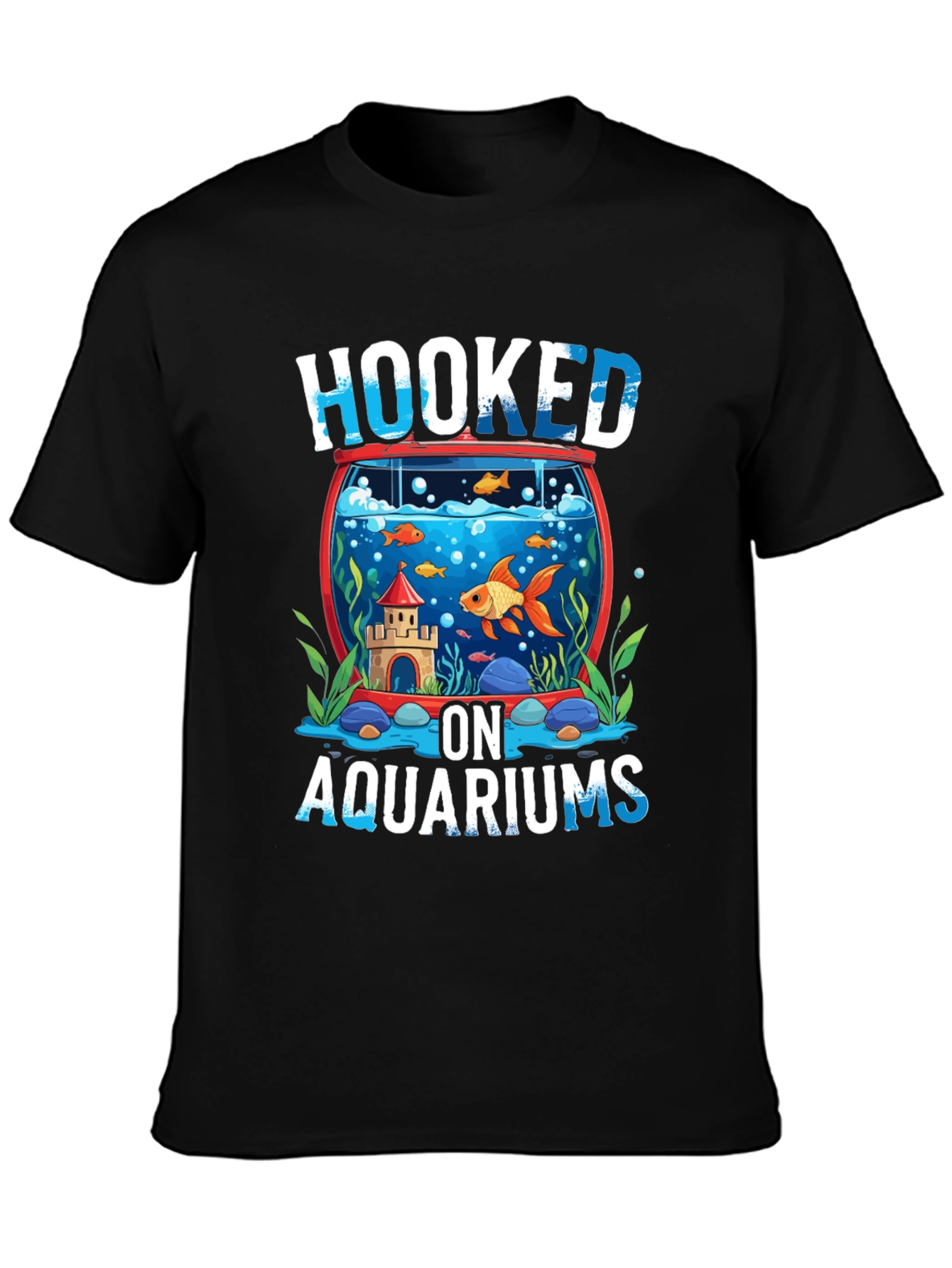 Hooked on Aquariums Black T-Shirt