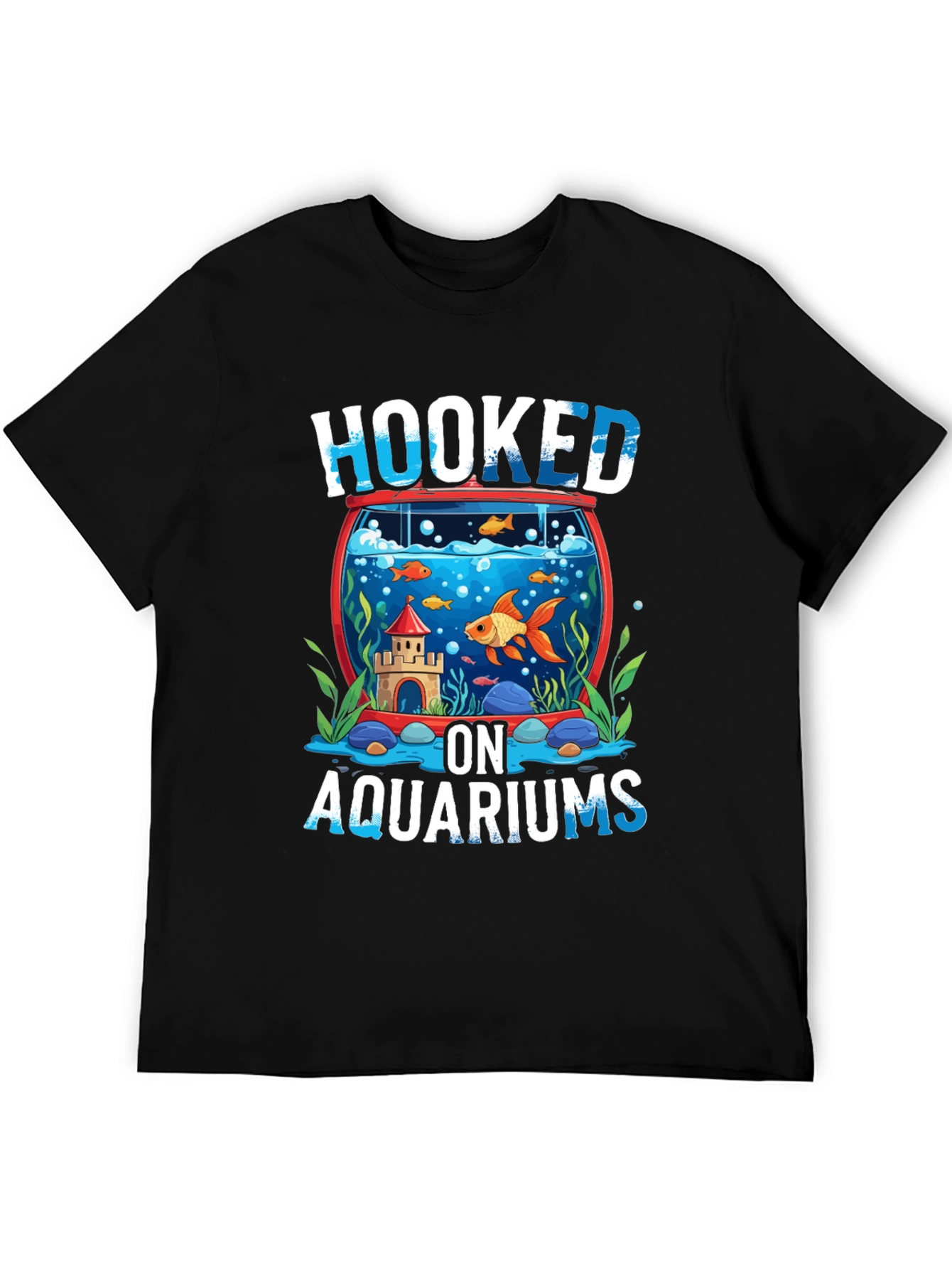 Hooked on Aquariums Black T-Shirt