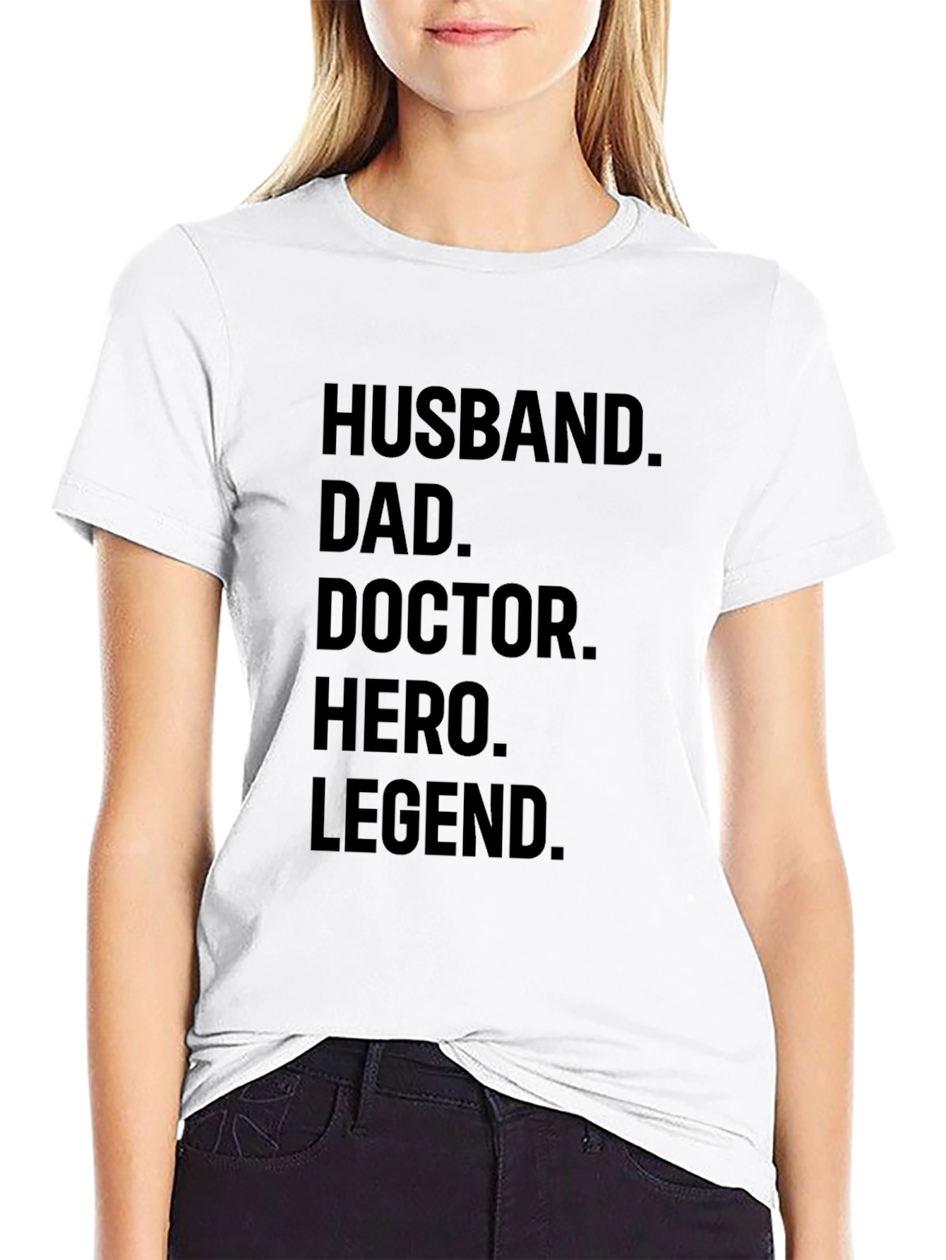 Husband Dad Doctor Hero Legend Black Graphic Tee